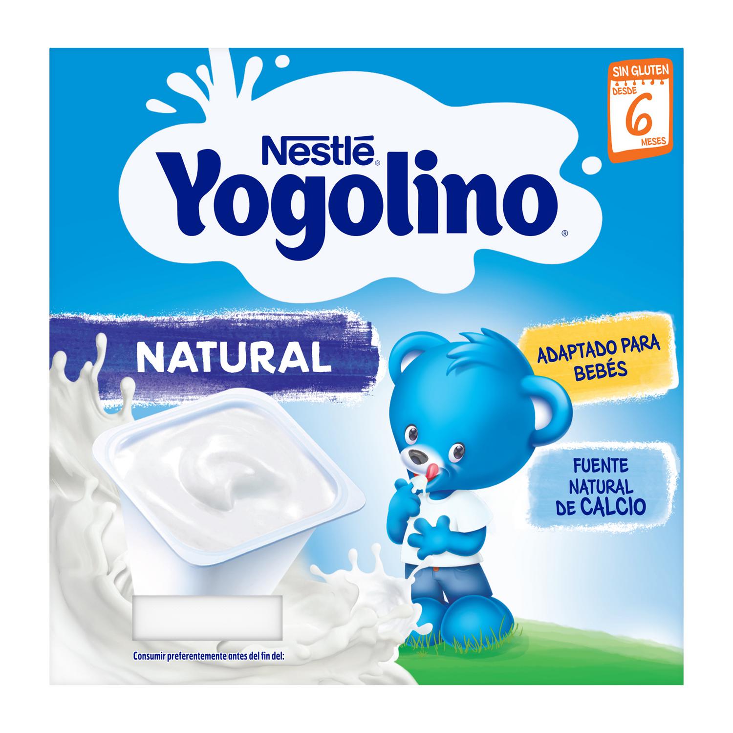 Postre lácteo natural desde 6 meses Nestlé Yogolino sin gluten pack de 4 unidades de 100 g. — otra vista del envase