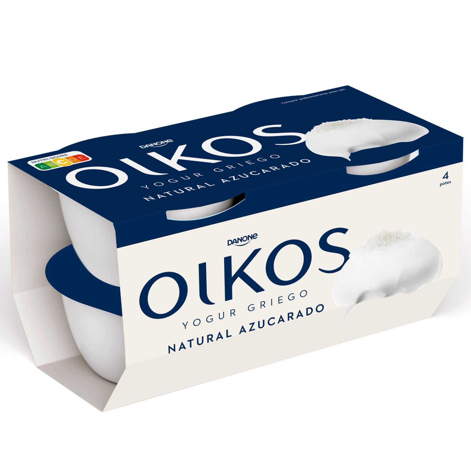 Yogur griego azucarado natural Danone Oikos sin gluten pack de 4 unidades de 110 g. — otra vista del envase