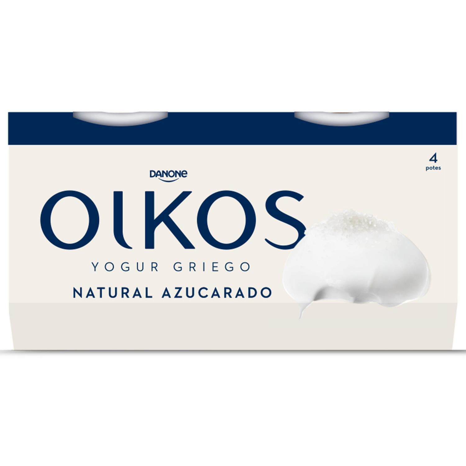 Yogur griego azucarado natural Danone Oikos sin gluten pack de 4 unidades de 110 g. — otra vista del envase