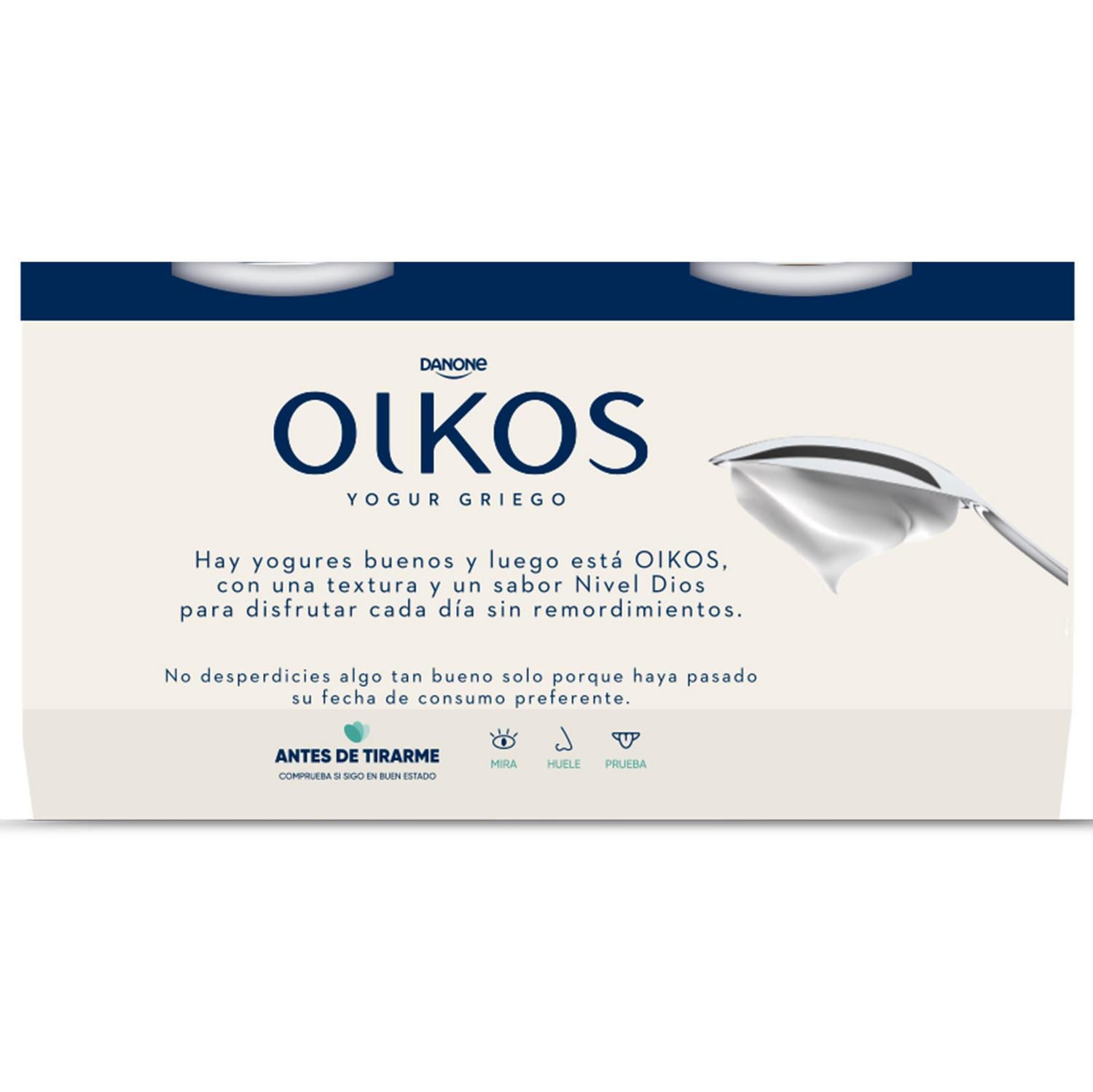Yogur griego azucarado natural Danone Oikos sin gluten pack de 4 unidades de 110 g. — otra vista del envase