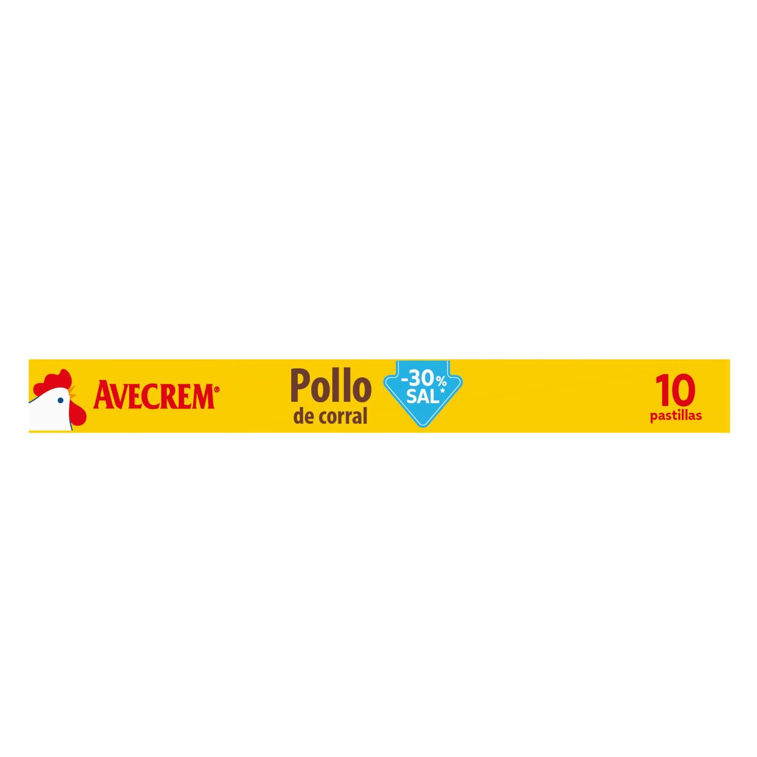 Caldo de pollo - 30% sal Avecrem Gallina Blanca sin gluten 10 pastillas — otra vista del envase
