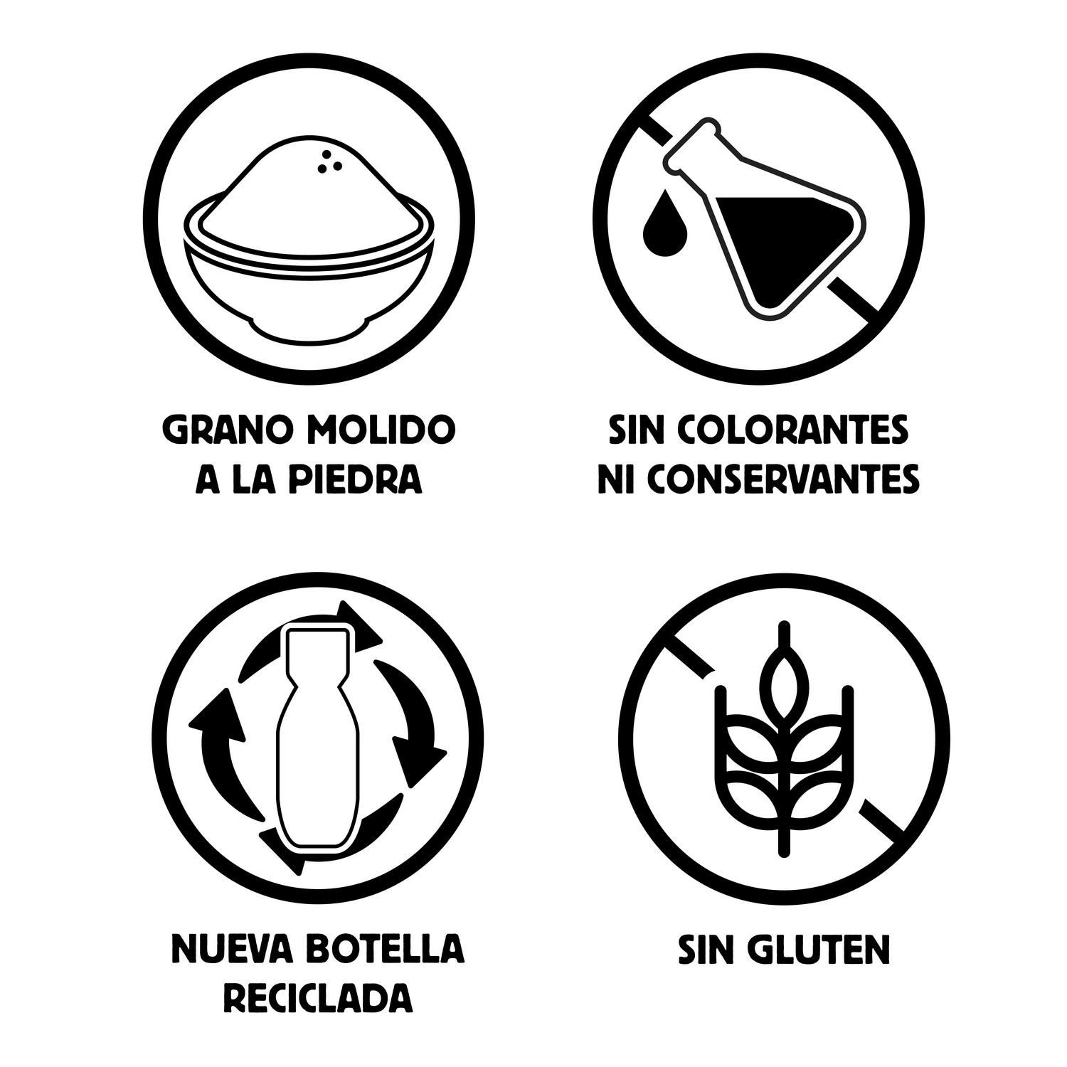 Mostaza dulce con miel Prima sin gluten envase 285 g. — otra vista del envase