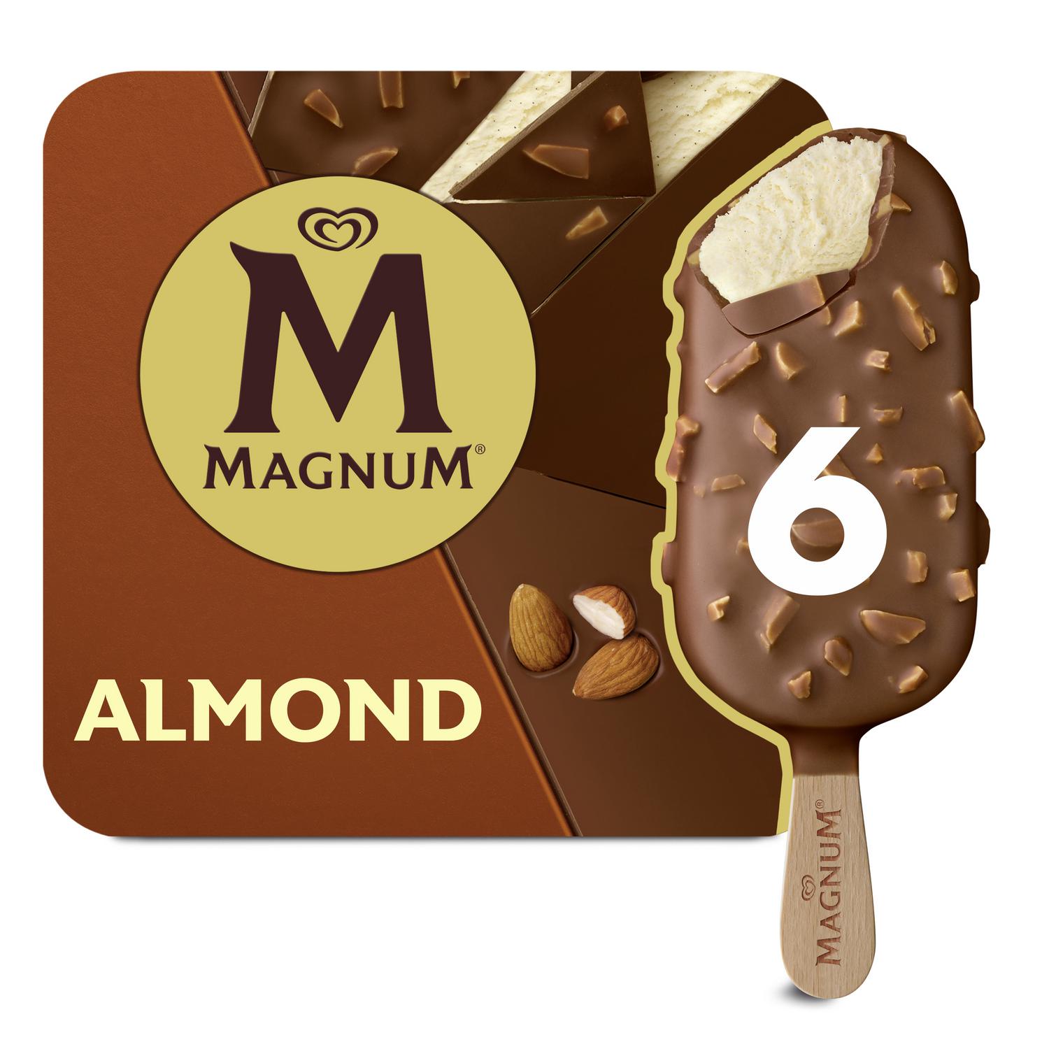 Bombón helado de vainilla con almendras Magnum sin gluten 6 ud. — otra vista del envase
