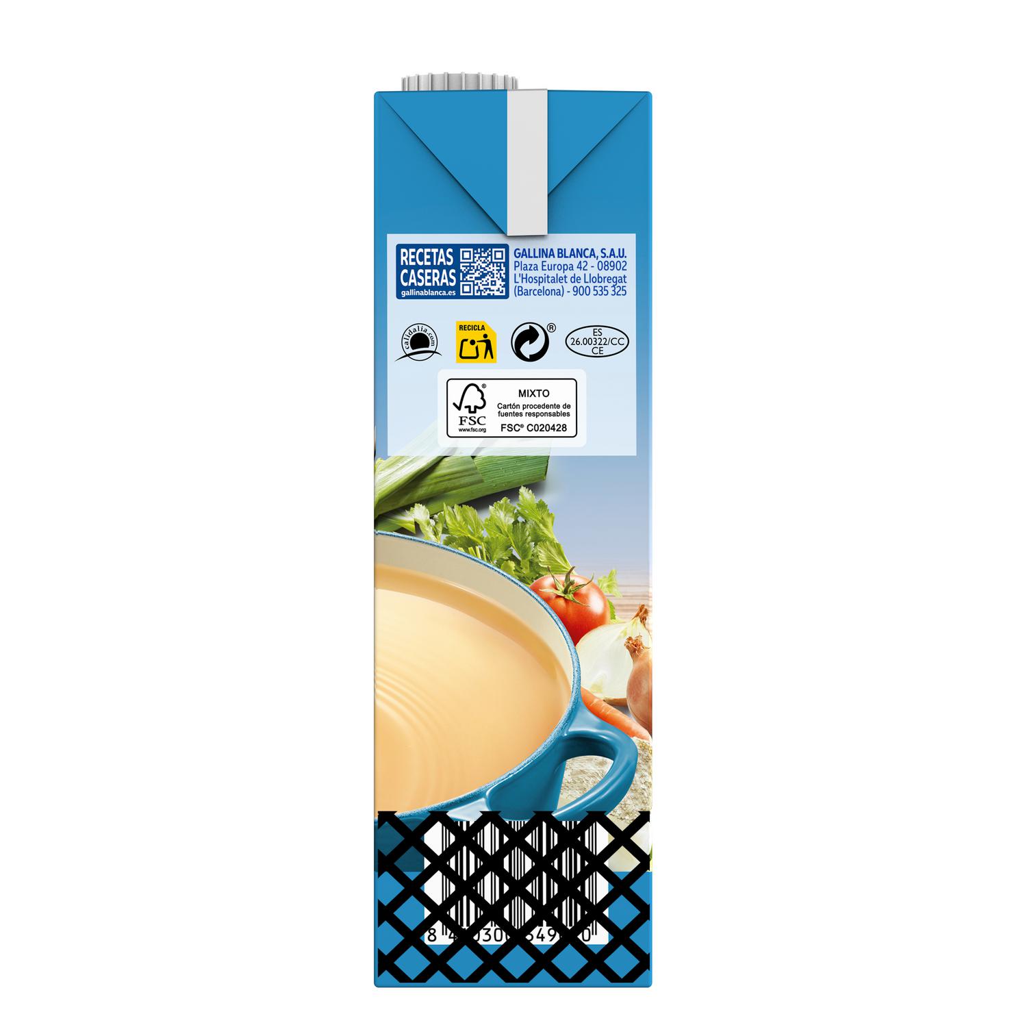 Caldo casero de pescado Gallina Blanca sin gluten pack de 2 briks de 1 l. — otra vista del envase