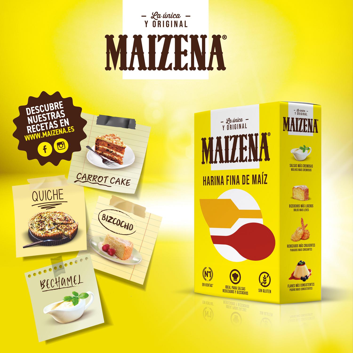 Harina de maíz fina Maizena sin gluten 400 g. — otra vista del envase