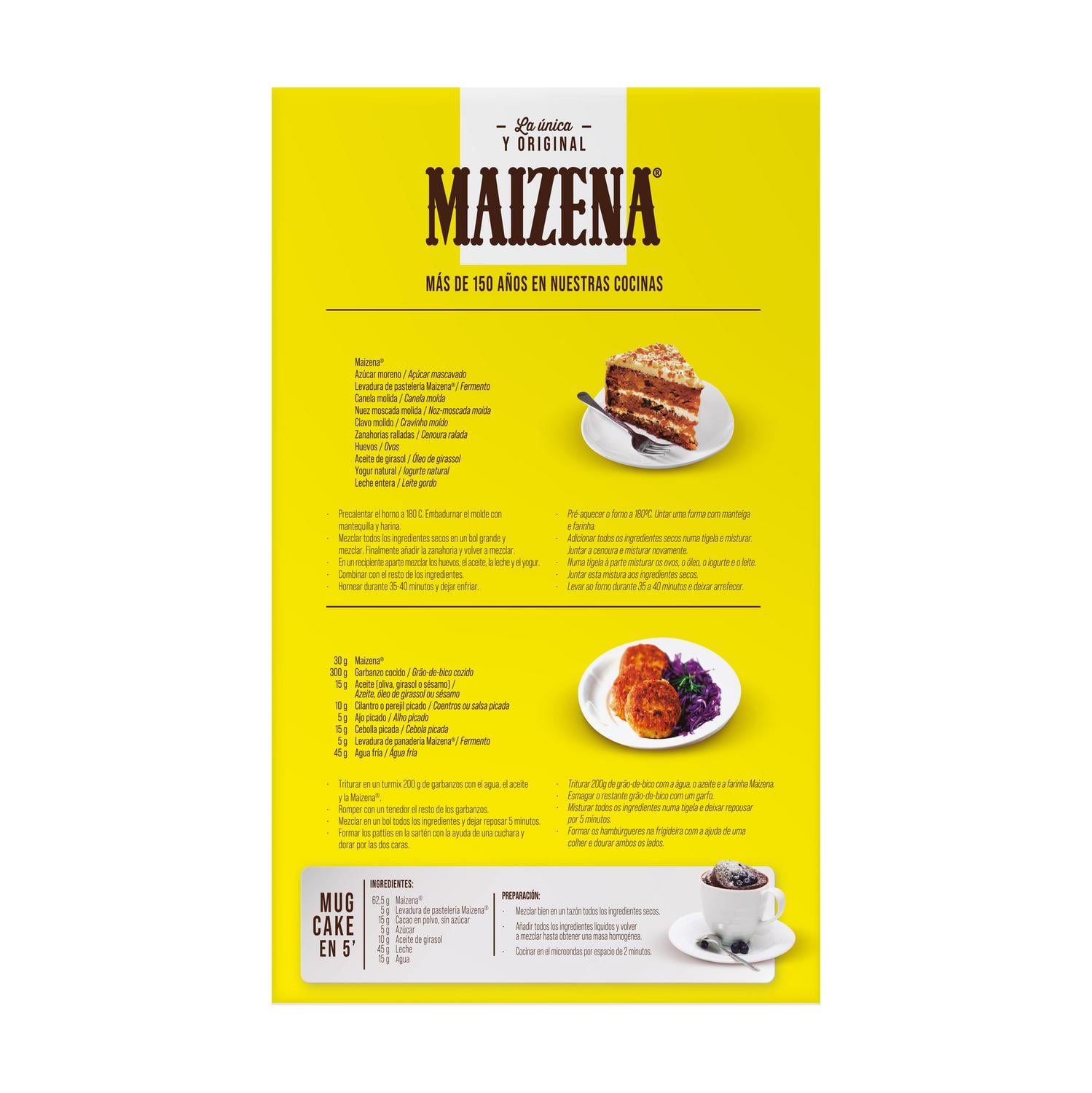 Harina de maíz fina Maizena sin gluten 400 g. — otra vista del envase