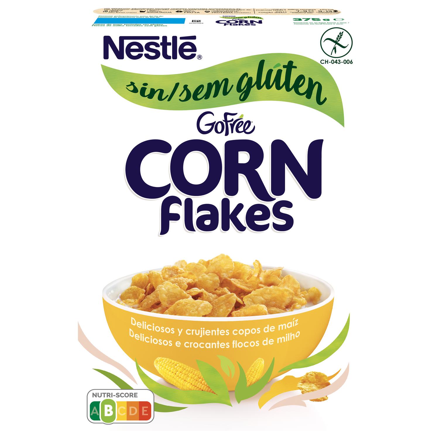 Cereales de maíz Corn Flakes Nestlé sin gluten 375 g. — otra vista del envase