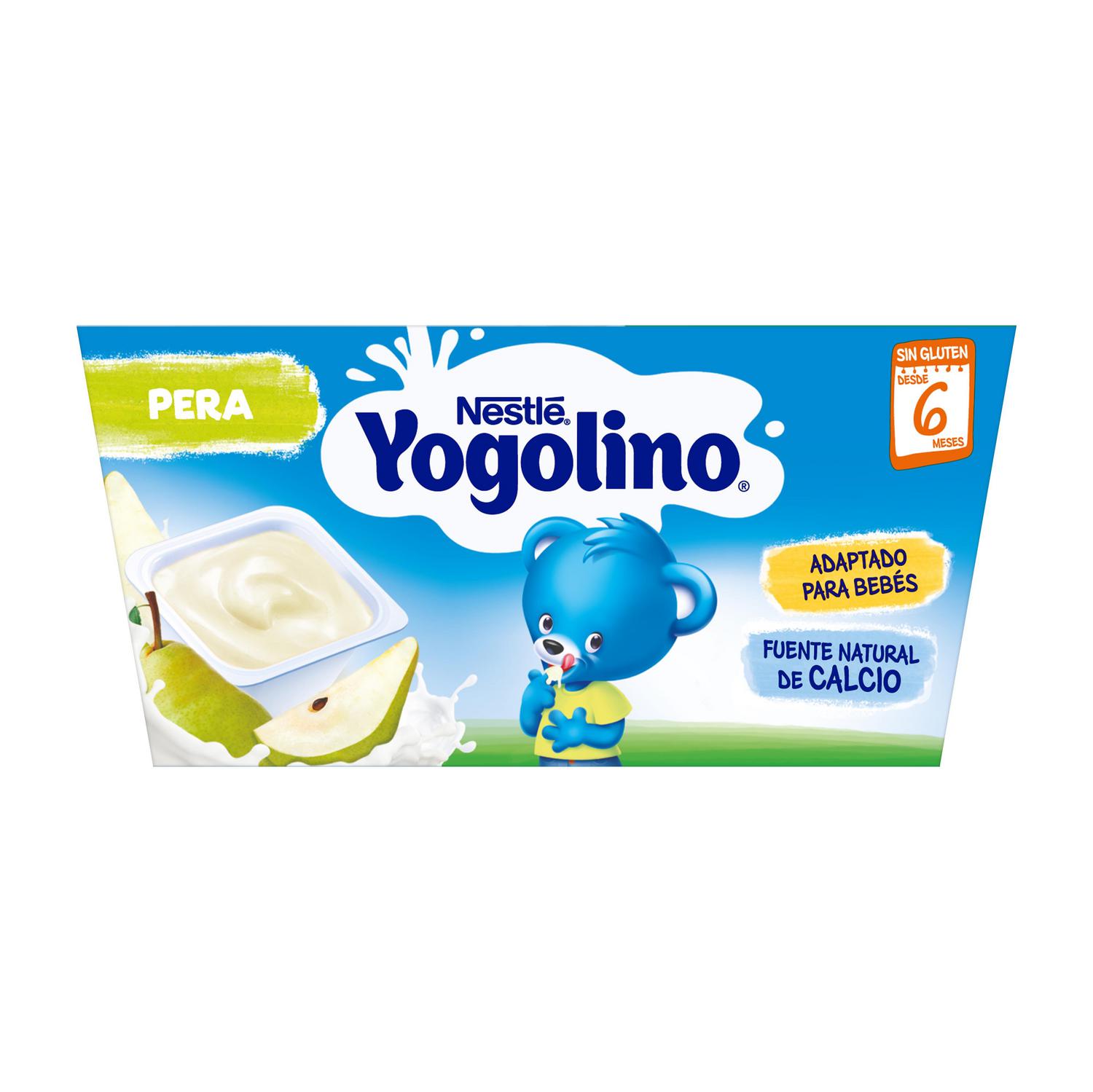 Postre lácteo de pera desde 6 meses Nestlé Yogolino sin gluten pack de 4 unidades de 100 g. — otra vista del envase