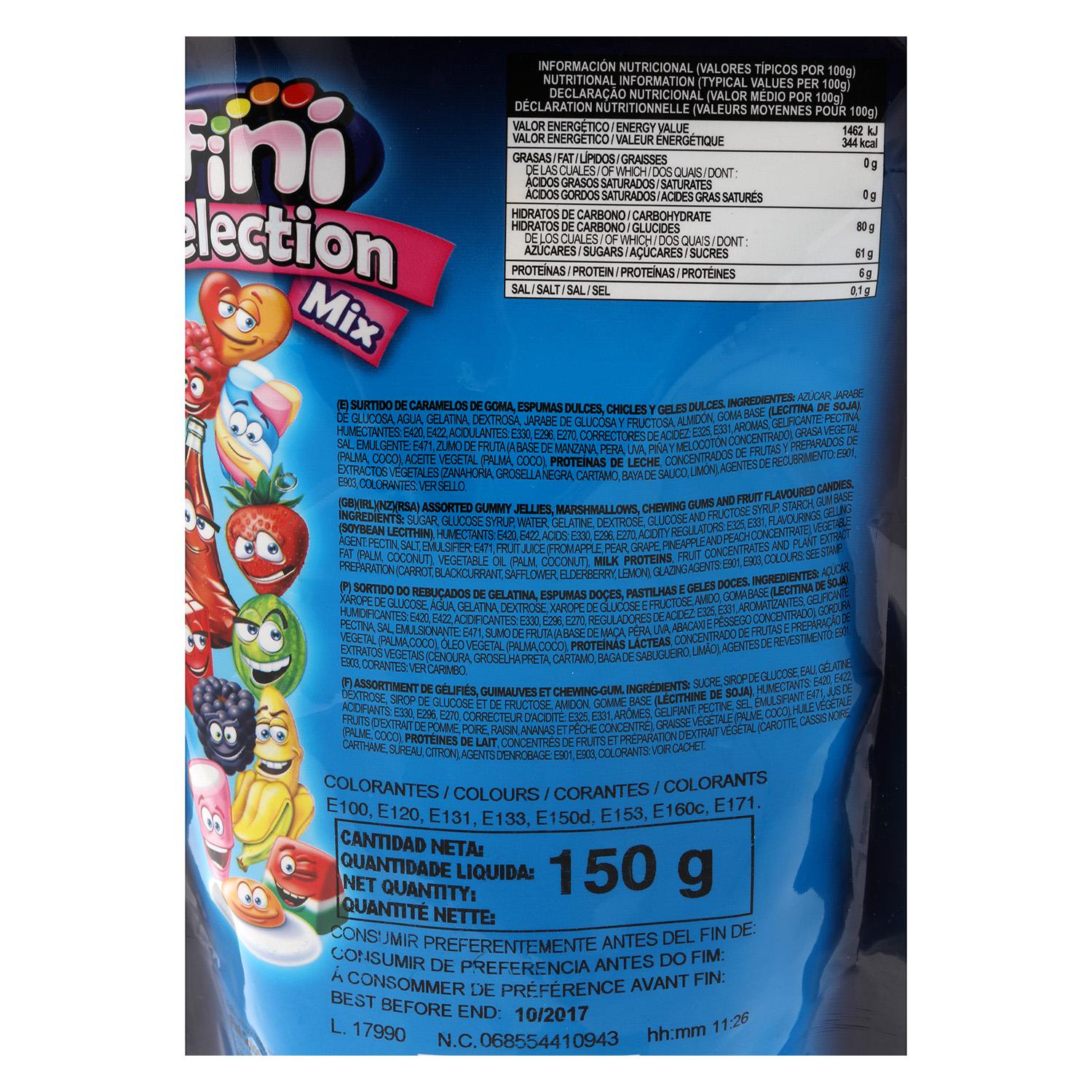 Caramelos de goma Selection Mix Fini sin gluten 150 g. — otra vista del envase