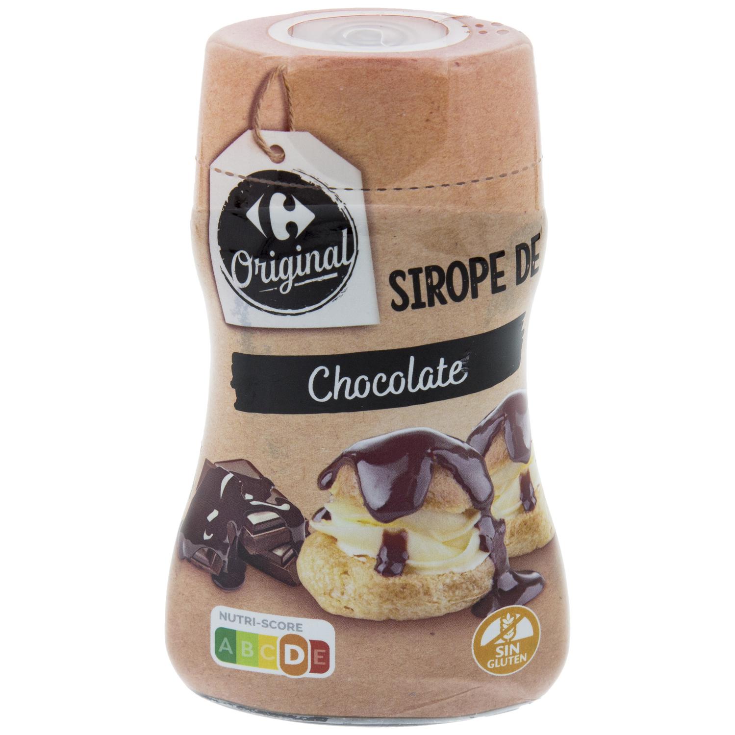 Sirope de chocolate Carrefour Original sin gluten 420 g. — otra vista del envase