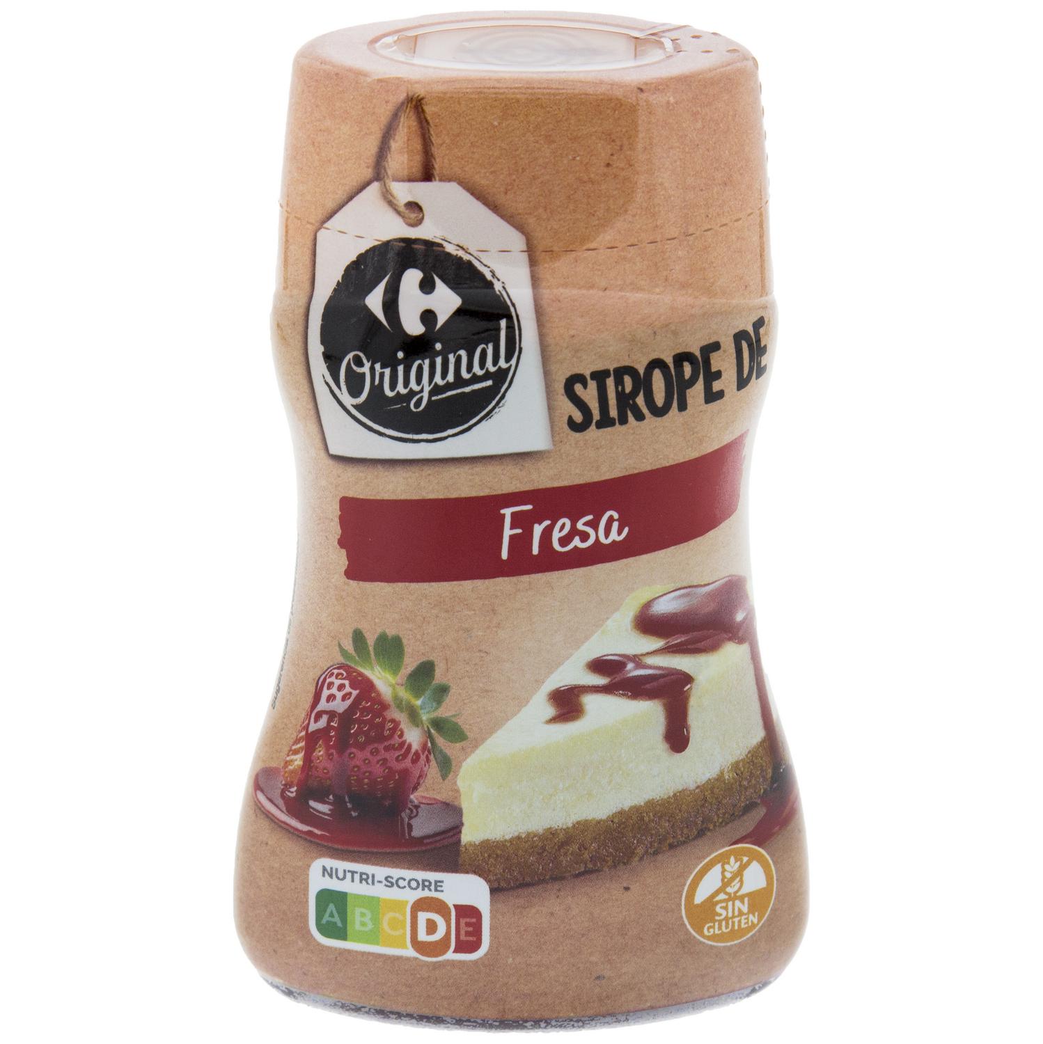 Sirope de fresa Carrefour Original sin gluten 420 g. — otra vista del envase