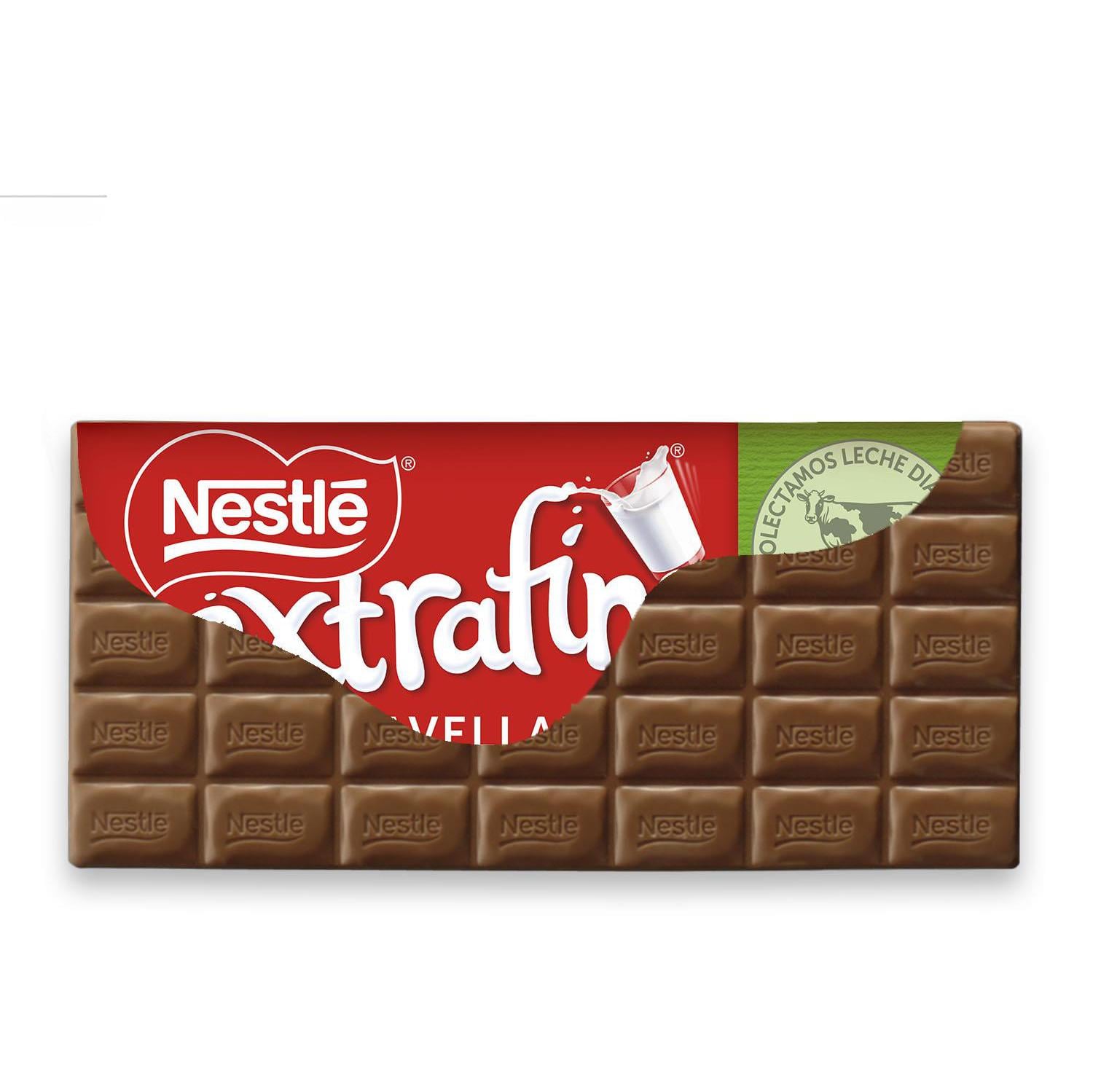 Chocolate con leche y avellanas Nestlé Extrafino sin gluten 123 g. — otra vista del envase