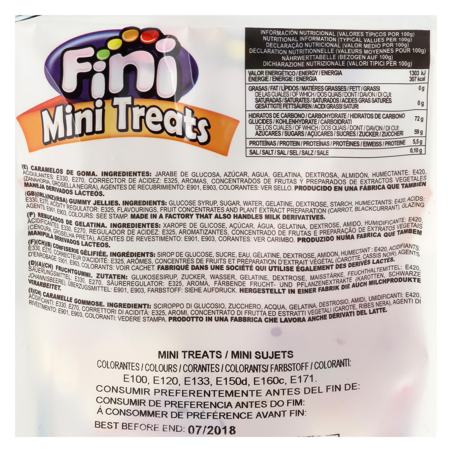 Caramelos de goma Mini Treats Fini sin gluten 180 g. — otra vista del envase