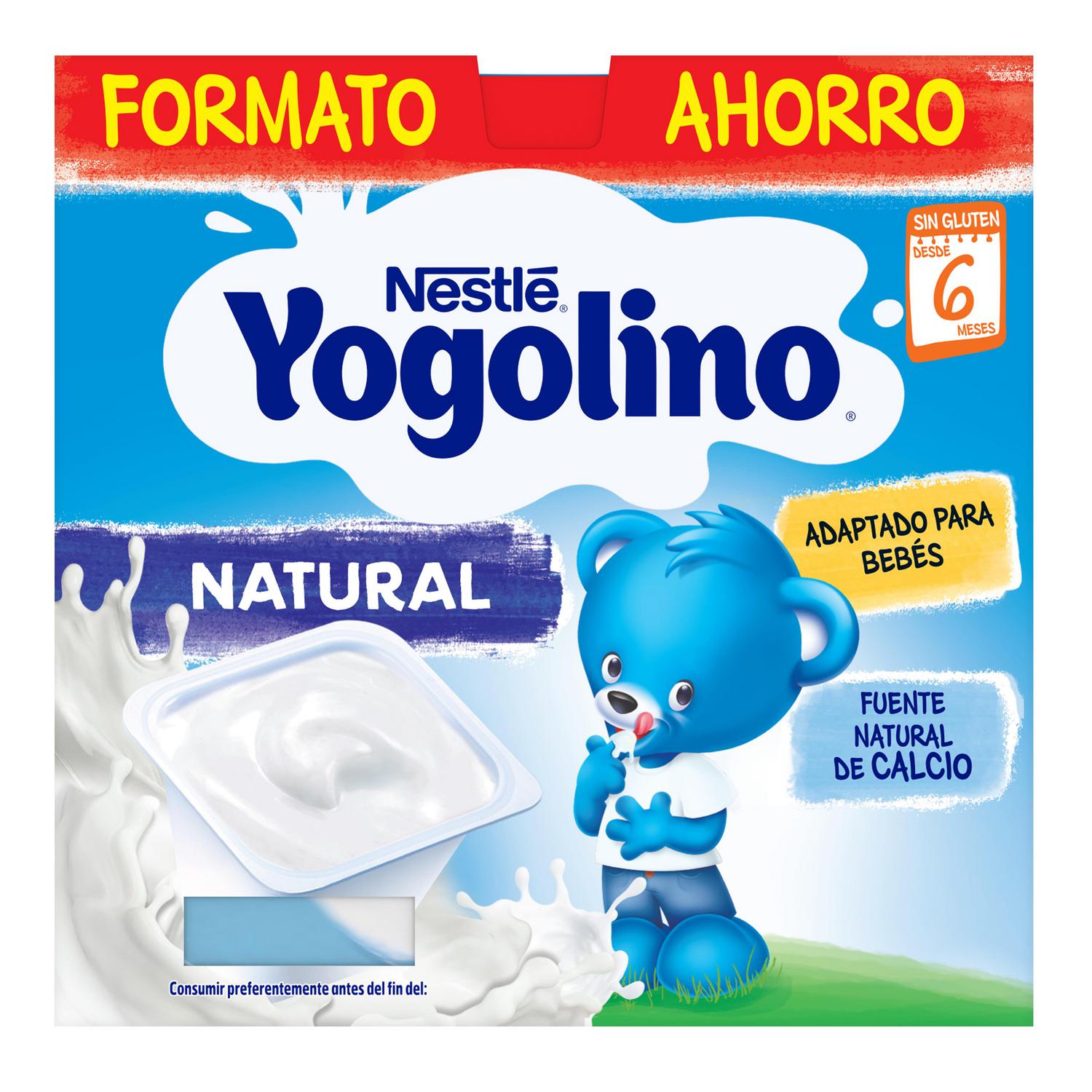 Postre lácteo natural desde 6 meses Nestlé Yogolino sin gluten pack de 8 unidades de 100 g. — otra vista del envase