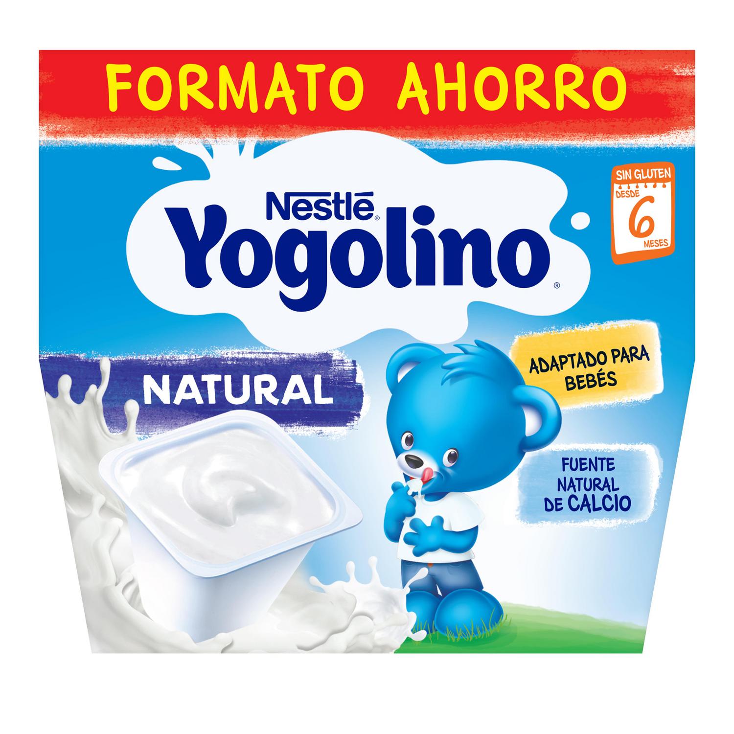 Postre lácteo natural desde 6 meses Nestlé Yogolino sin gluten pack de 8 unidades de 100 g. — otra vista del envase