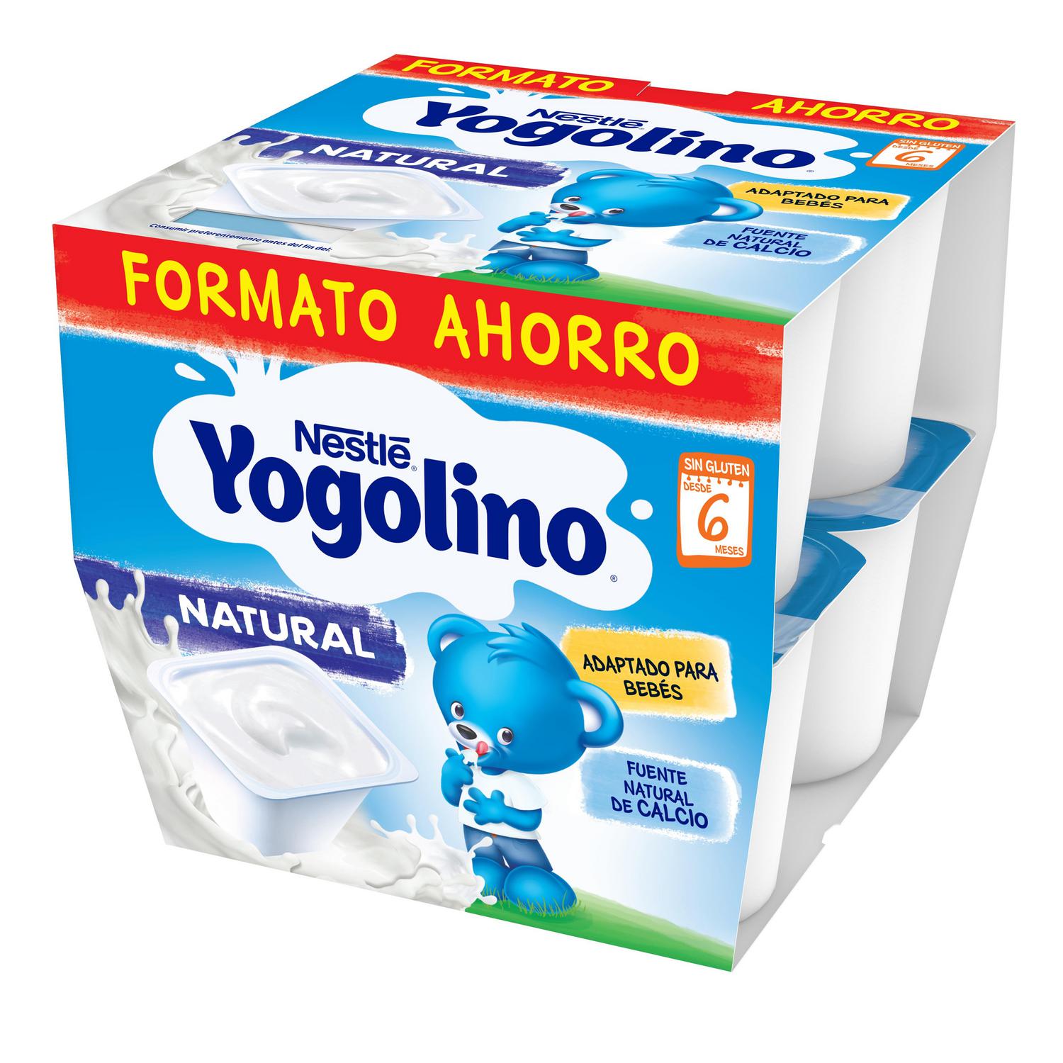 Postre lácteo natural desde 6 meses Nestlé Yogolino sin gluten pack de 8 unidades de 100 g. — otra vista del envase
