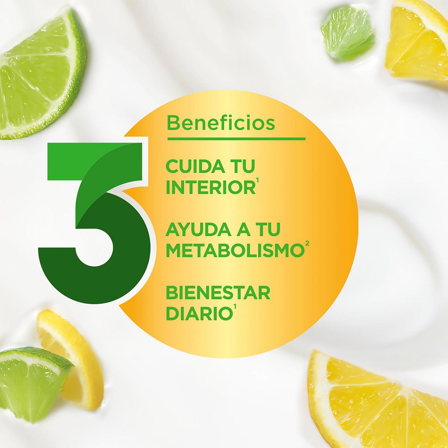 Bífidus desnatado con lima y limón Danone Activia sin gluten sin azúcar añadido pack de 4 unidades de 120 g. — otra vista del envase