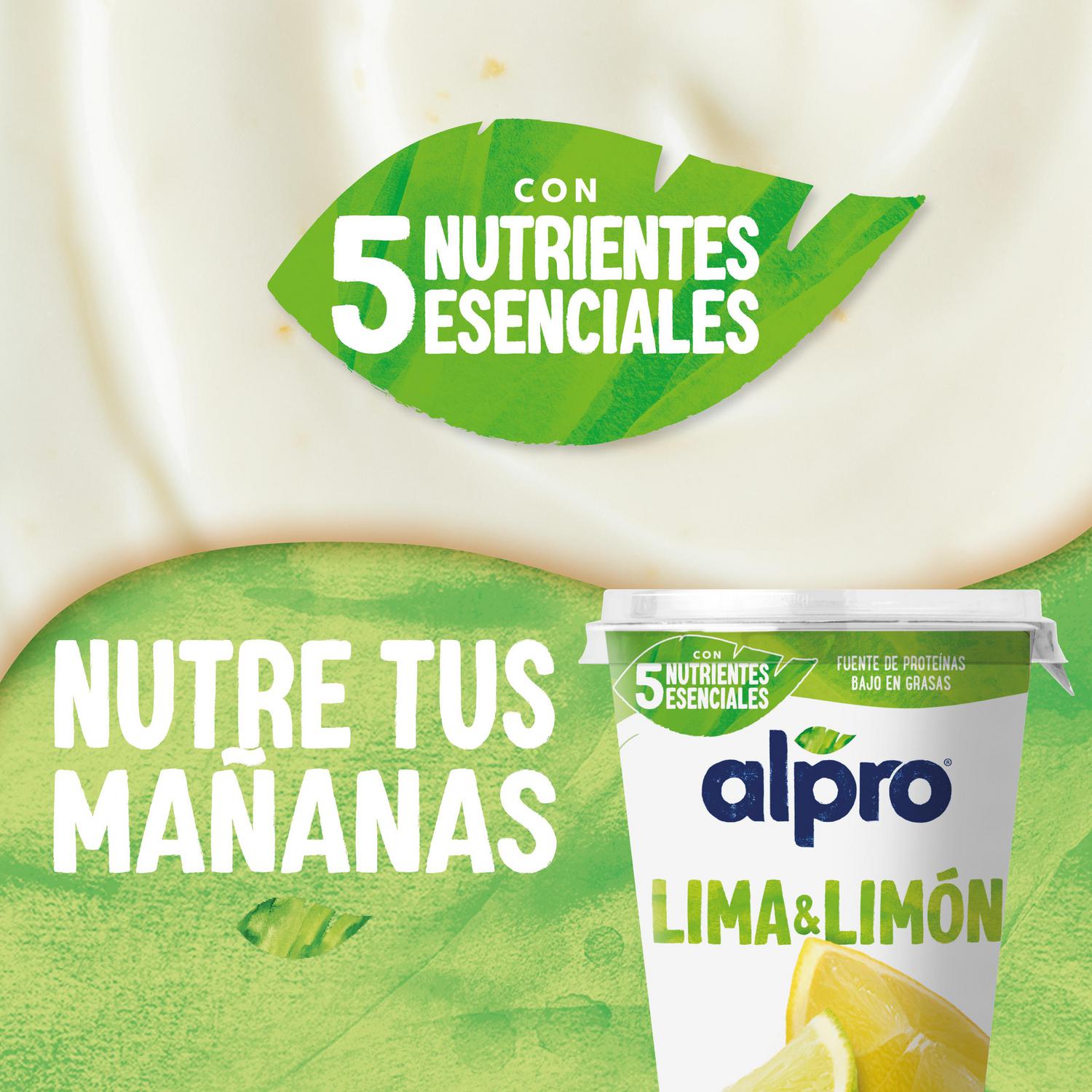 Preparado de soja y lima-limón Alpro sin gluten y sin lactosa 400 g. — otra vista del envase