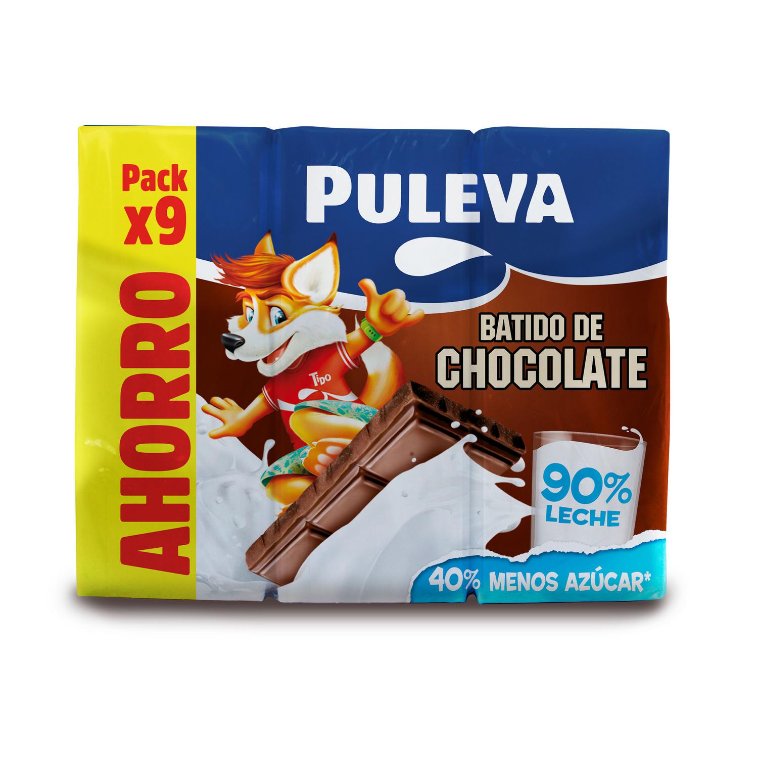 Batido de chocolate Puleva sin gluten pack de 9 brik de 200 ml. — otra vista del envase