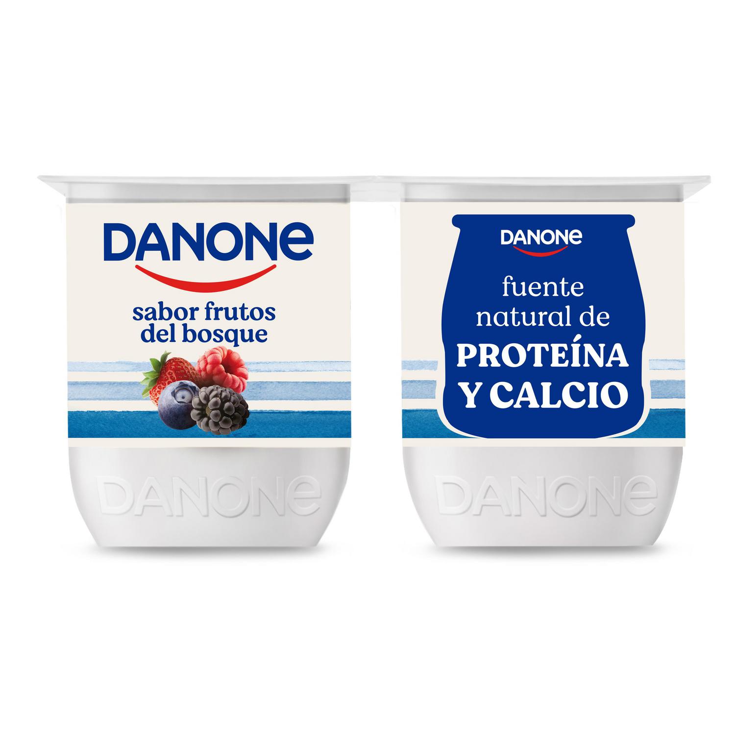 Yogur sabor frutos del bosque Danone sin gluten pack de 4 unidades de 120 g. — otra vista del envase