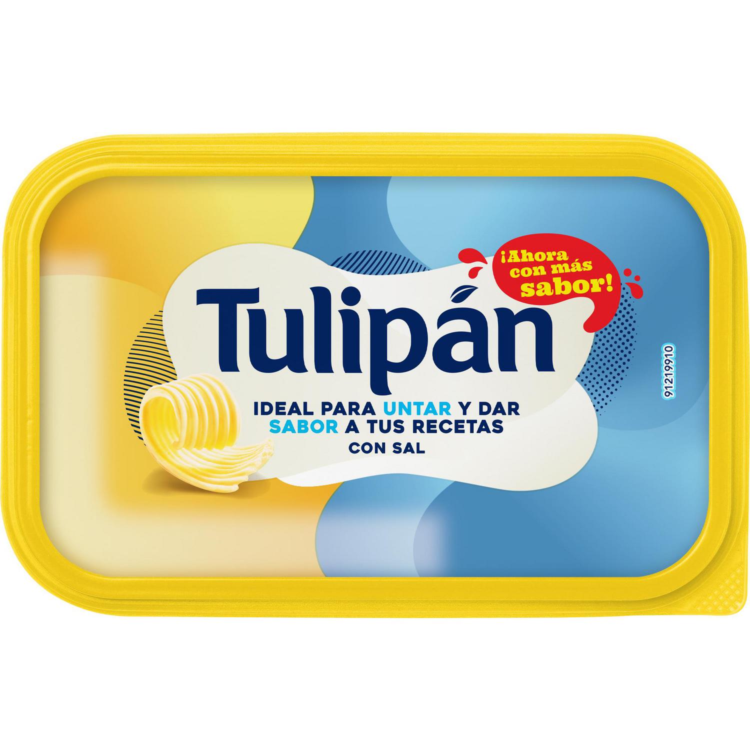Margarina con sal Tulipán sin gluten y sin lactosa 400 g. — otra vista del envase