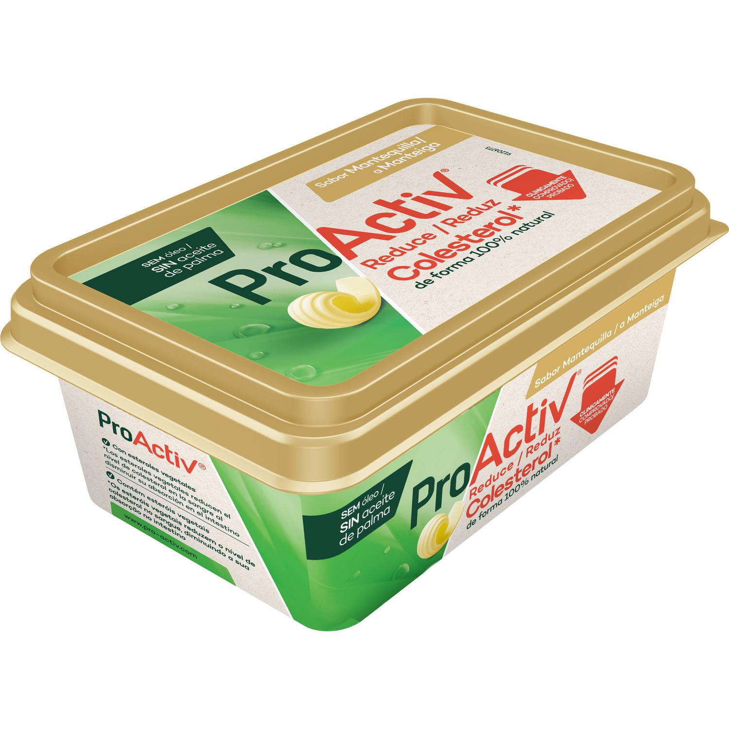 Margarina sabor mantequilla ProActiv sin gluten y sin lactosa 225 g — otra vista del envase