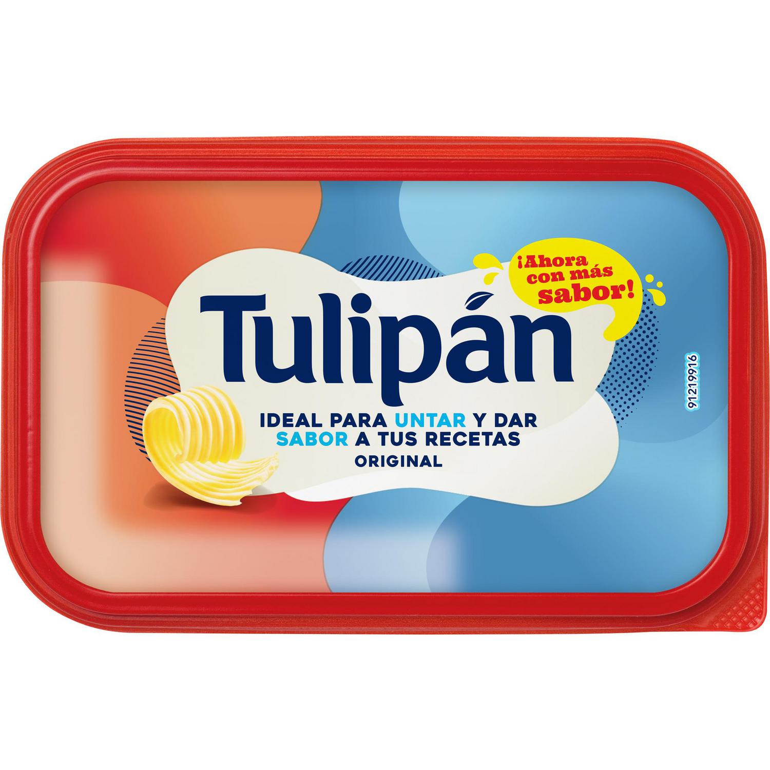 Margarina original Tulipán sin gluten y sin lactosa 400 g. — otra vista del envase