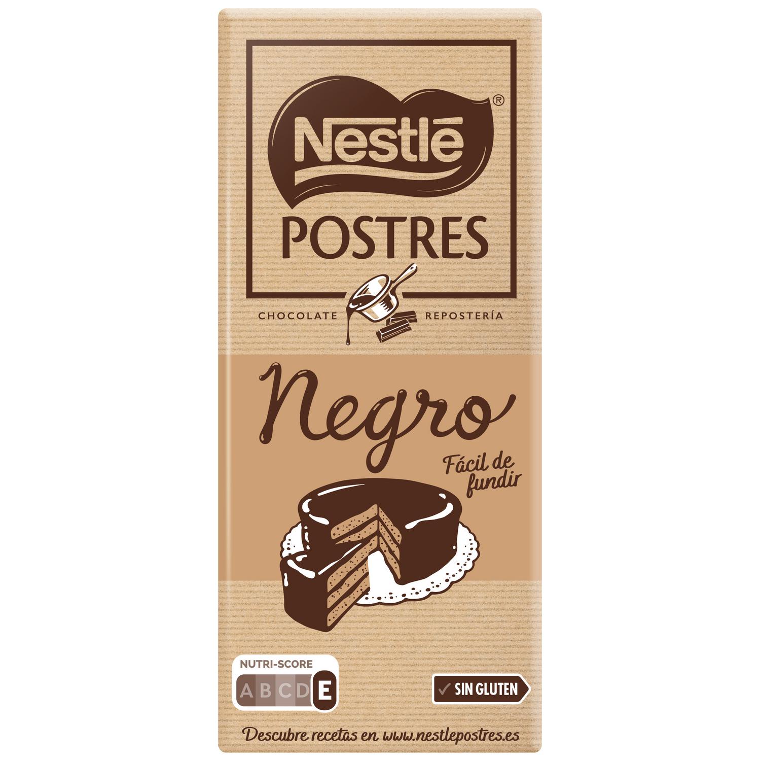 Chocolate negro Potres Nestlé sin gluten 200 g. — otra vista del envase