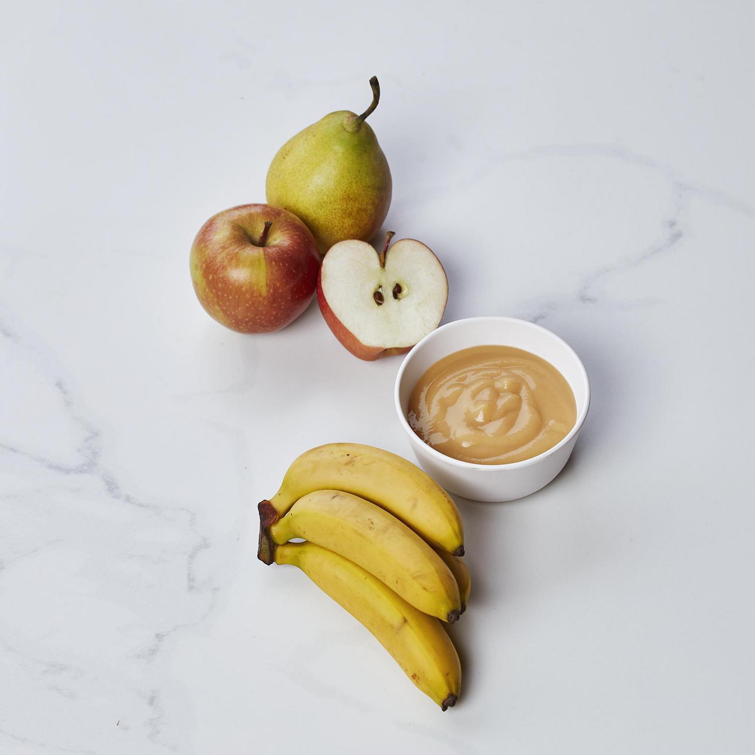 Bolsita de pera, manzana y plátano desde 4 meses ecológica Gerber sin gluten y sin azúcar añadido 90 g. — otra vista del envase