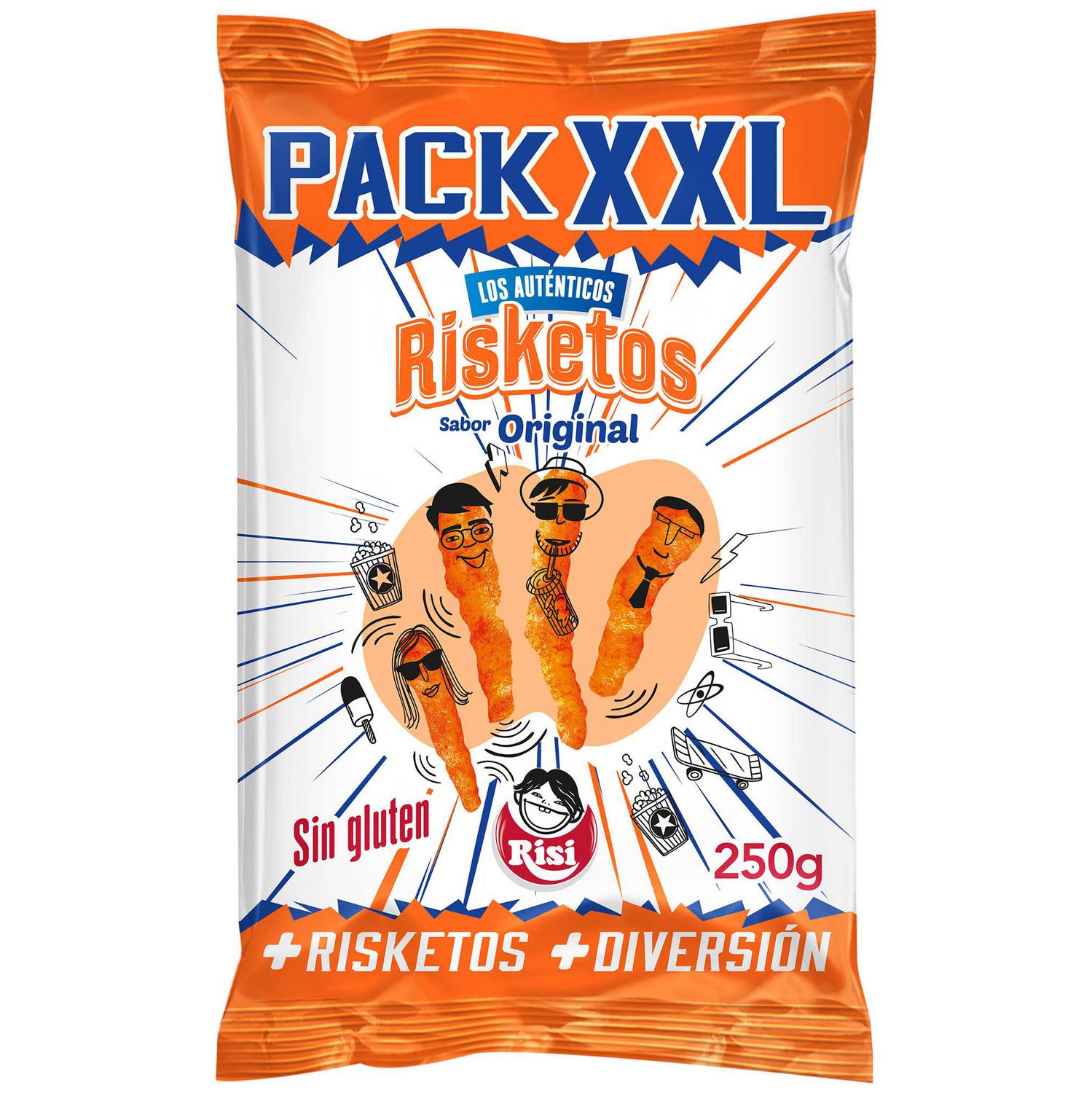Aperitivo de maíz XXL Risketos sin gluten 250 g. — otra vista del envase