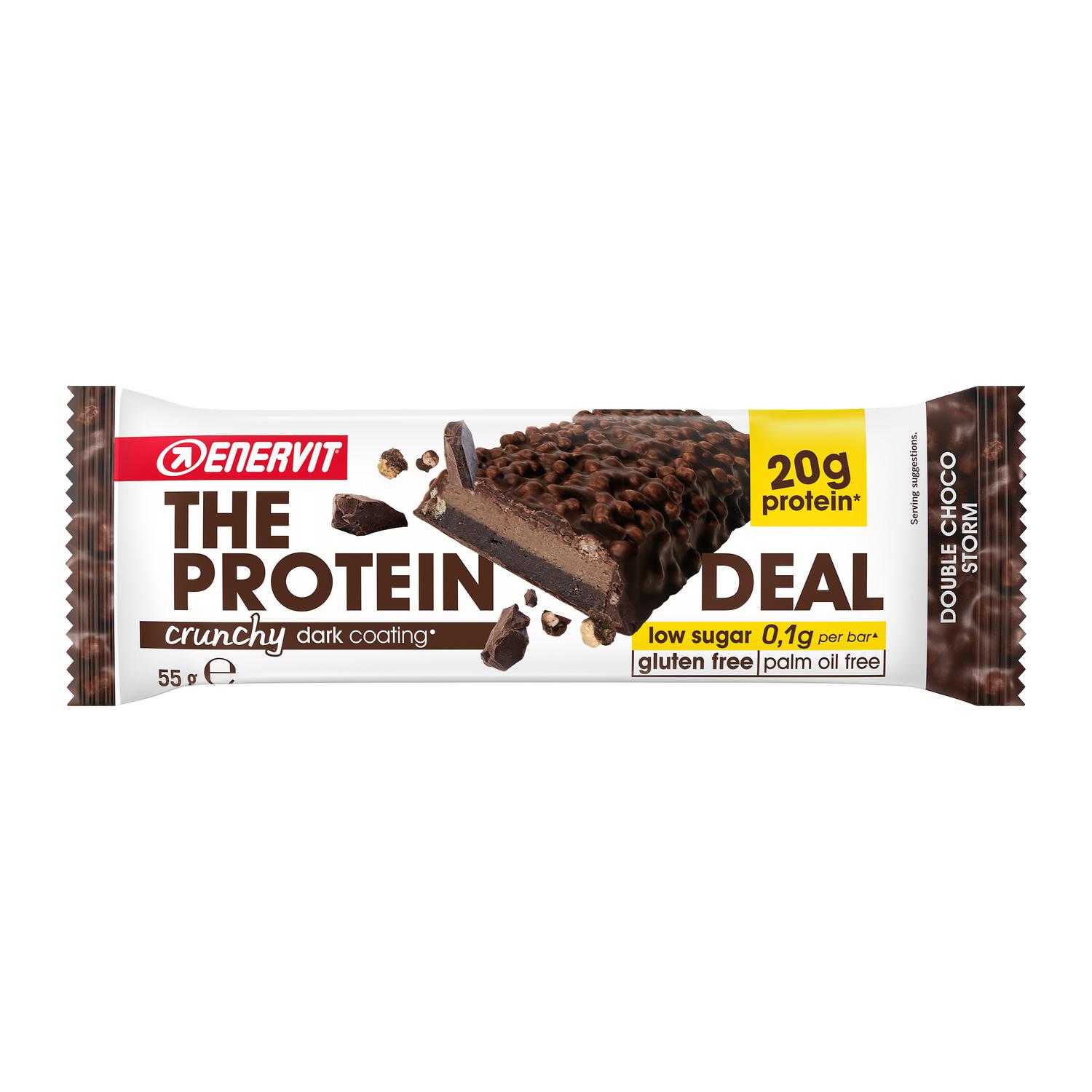 Barrita de proteínas sabor chocolate negro Enervit sin gluten 55 g. — otra vista del envase