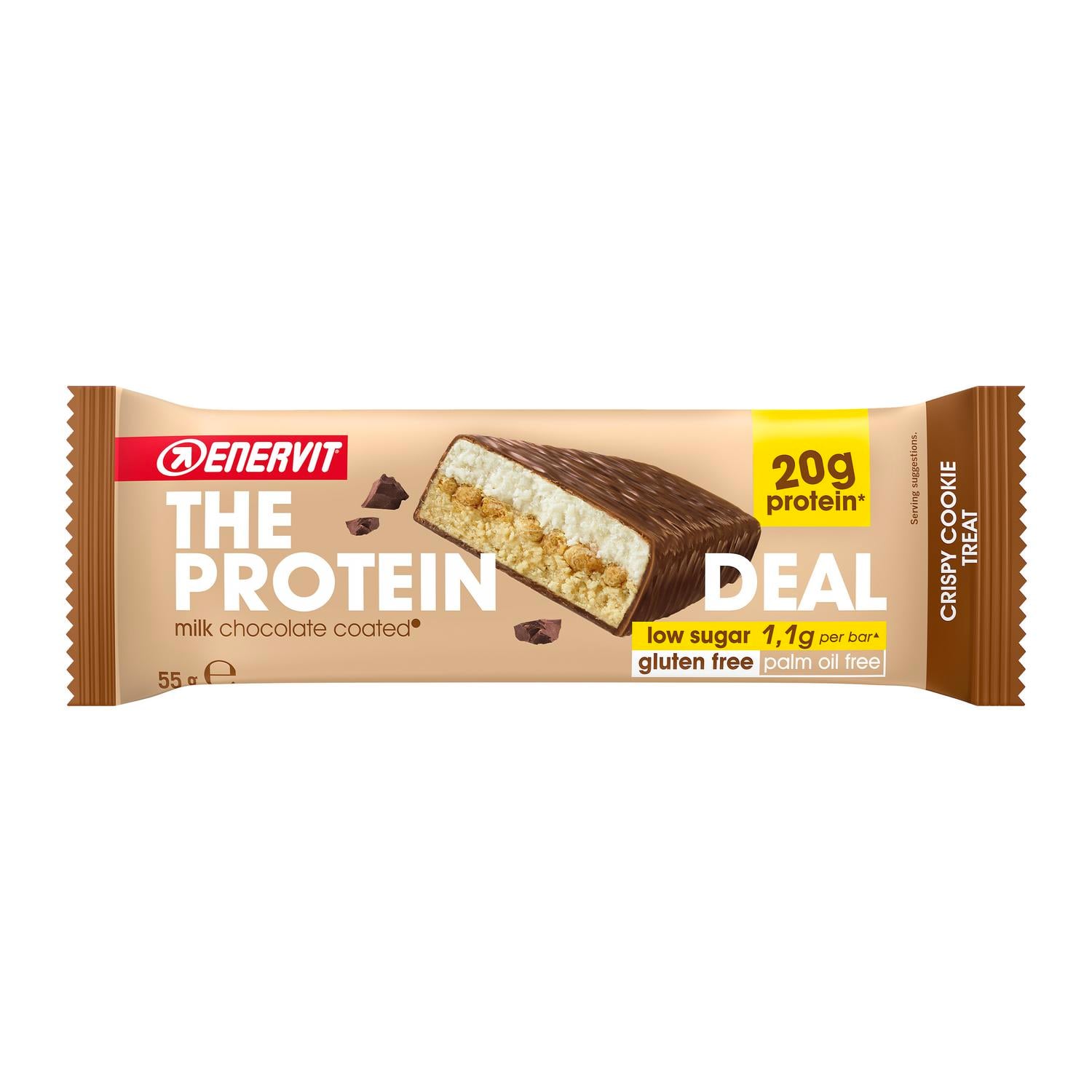 Barrita de proteina sabor galleta Enervit sin gluten 55 g — otra vista del envase