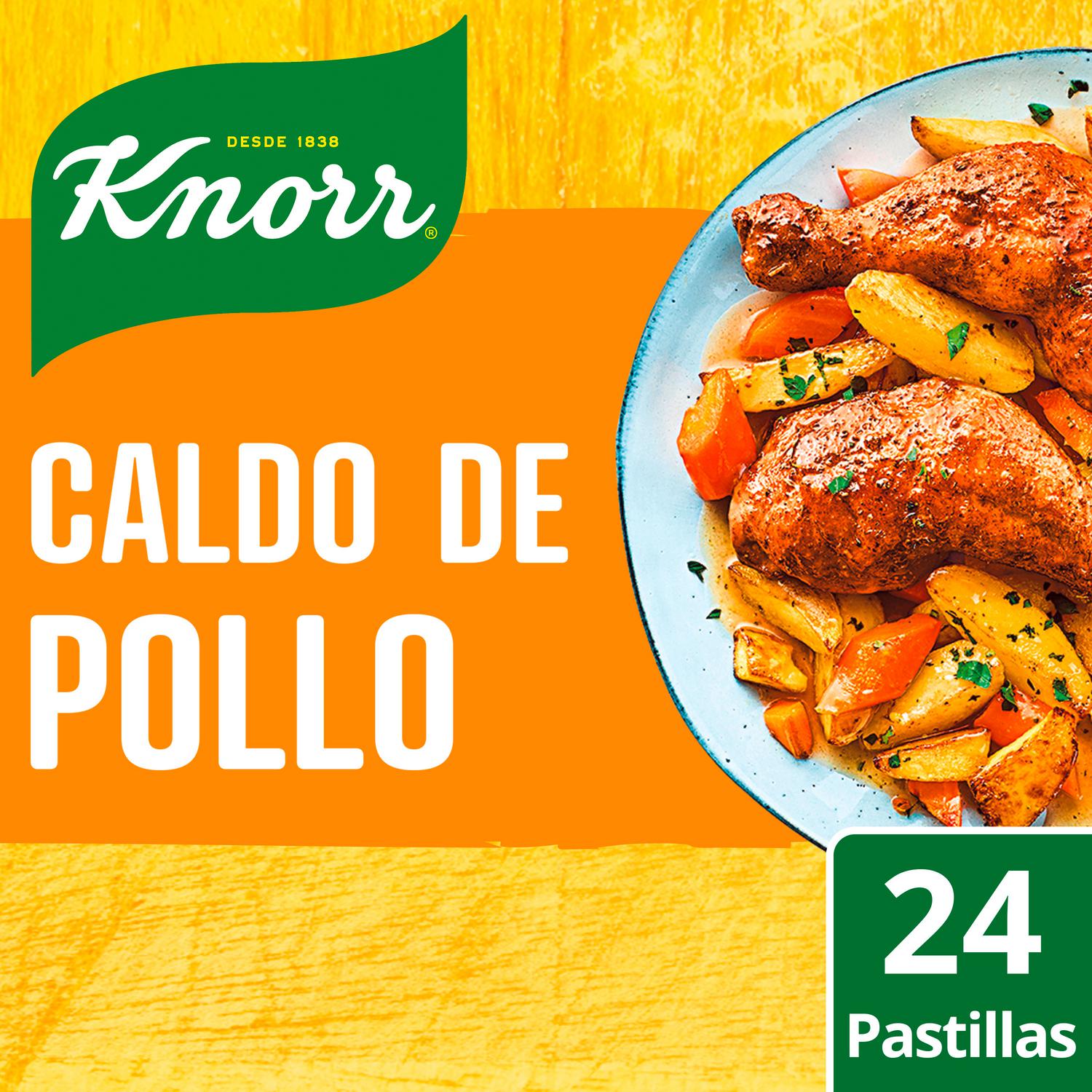 Caldo de pollo Knorr sin gluten y sin lactosa 24 pastillas — otra vista del envase