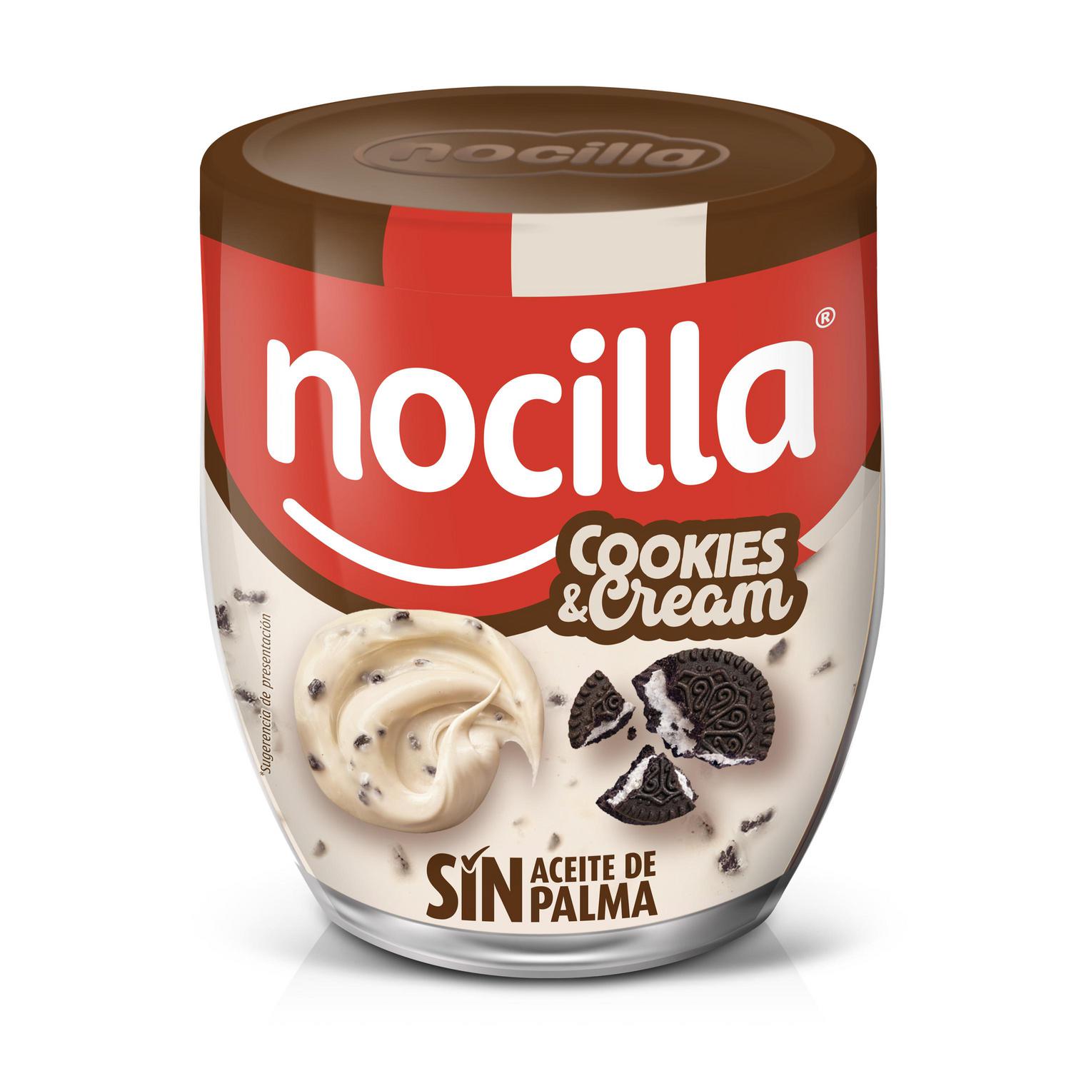 Crema de leche y avellanas con cookies Nocilla sin gluten 180 g. — otra vista del envase