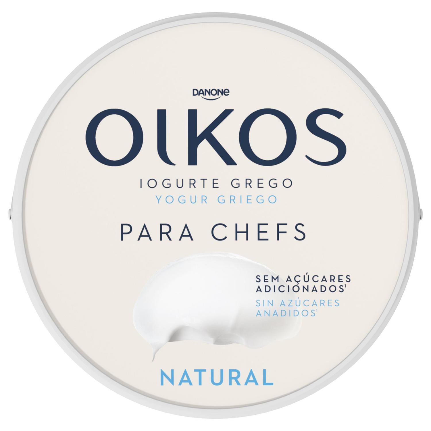 Yogur griego natural Danone Oikos sin gluten y sin azúcar añadido 900 g. — otra vista del envase