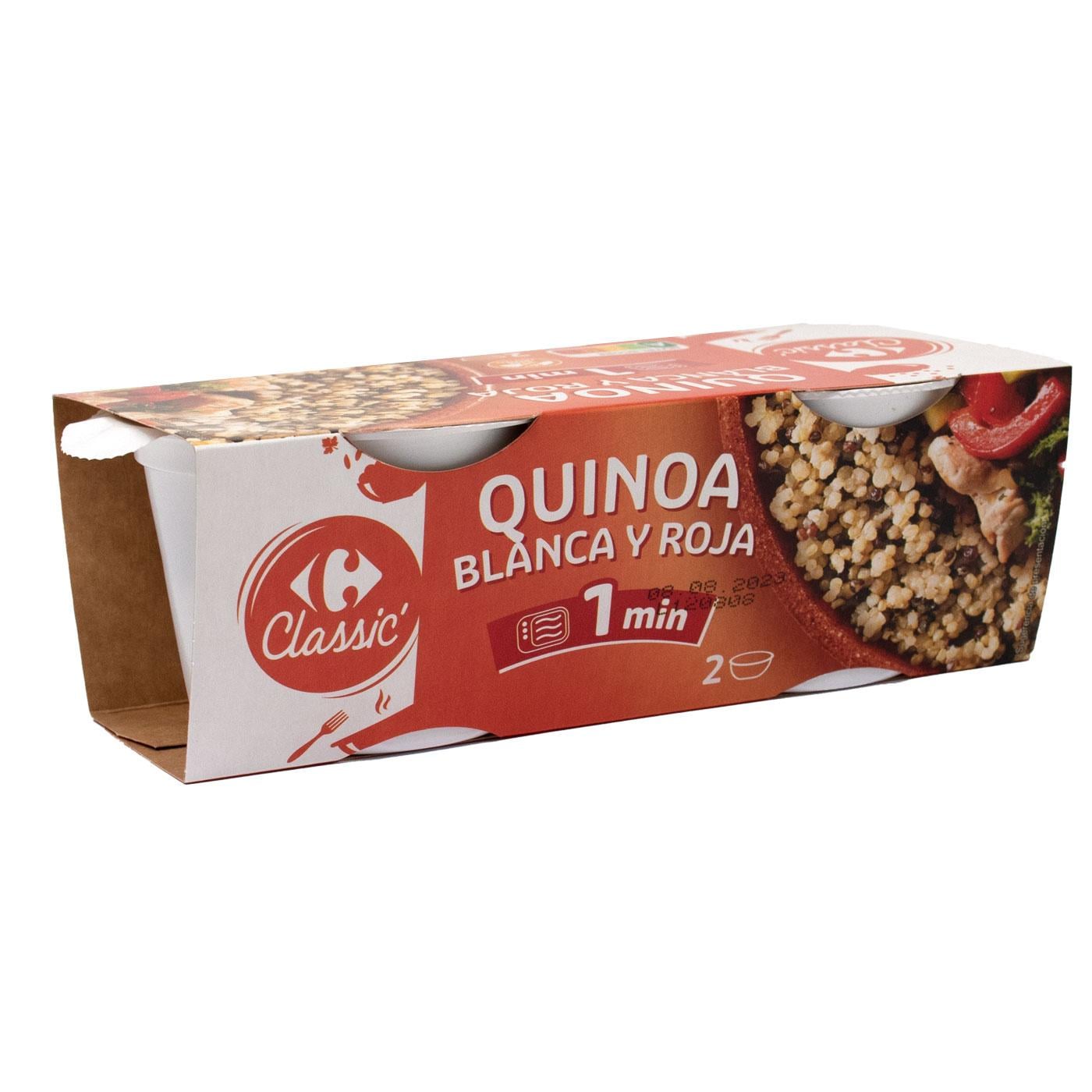Quinoa blanca y roja Classic Carrefour sin gluten pack 2 unidades de 125 g. — otra vista del envase