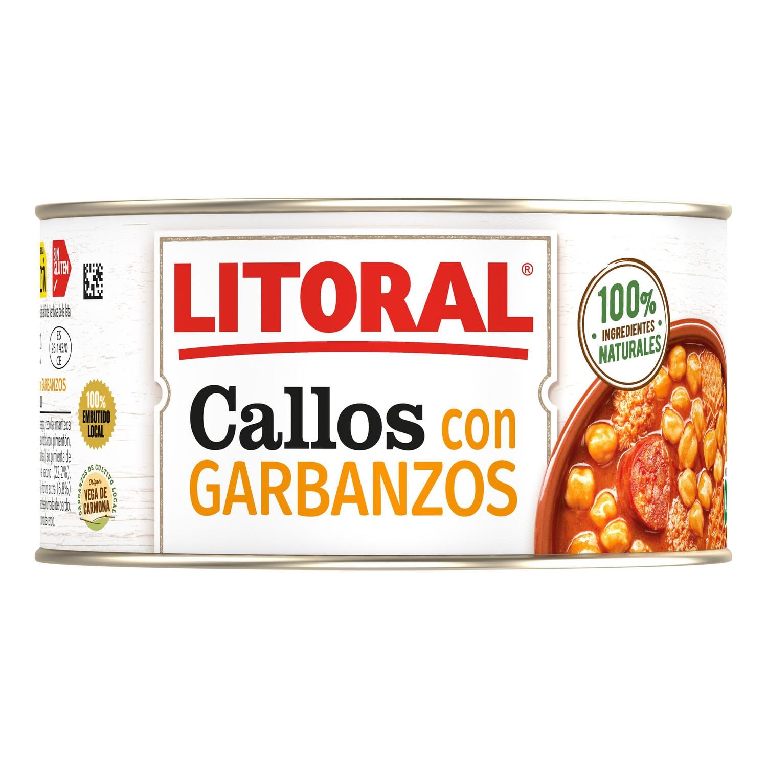 Callos con garbanzos Litoral sin gluten 370 g. — otra vista del envase