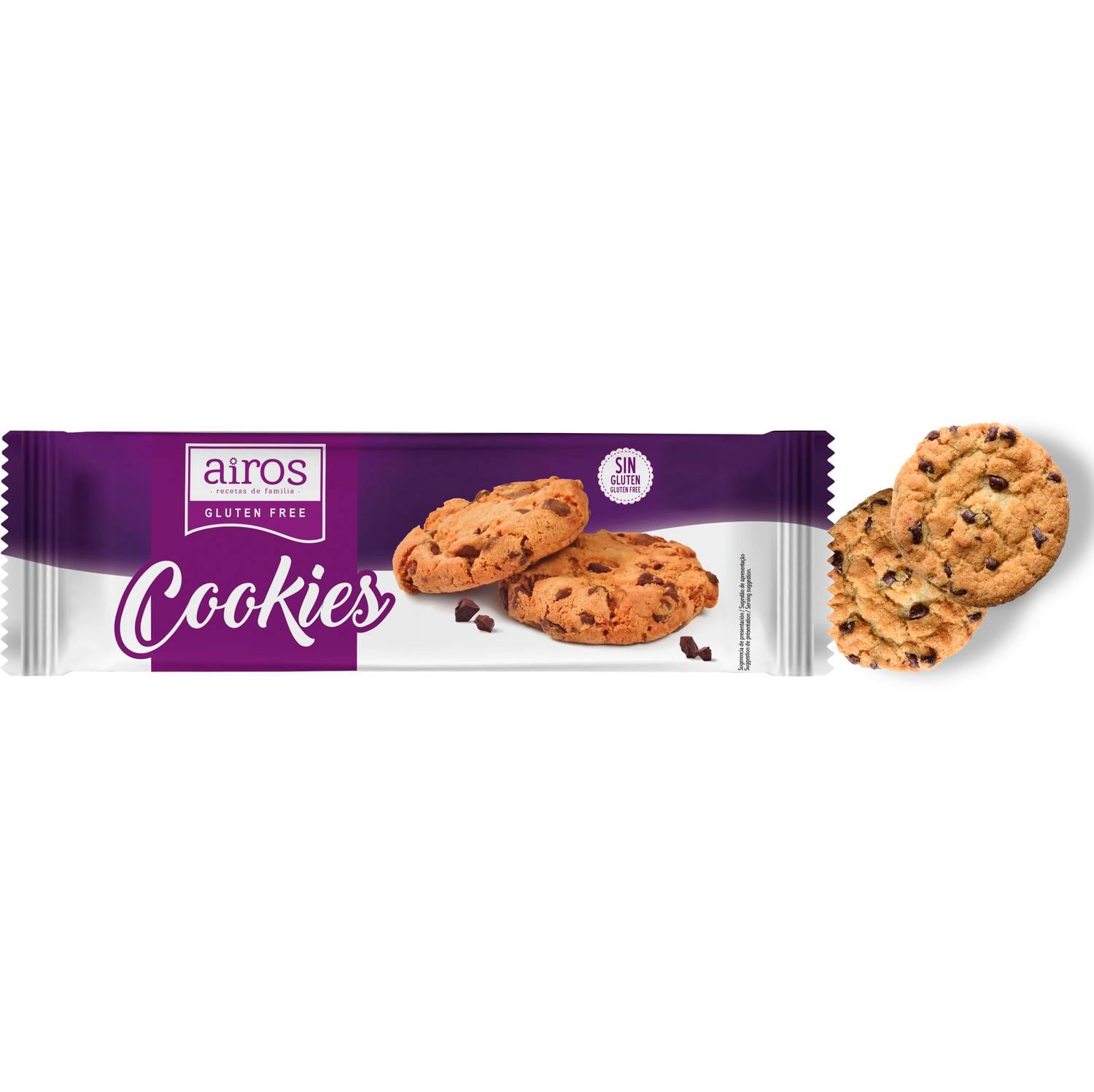 Cookies Airos sin gluten 190 g. — otra vista del envase
