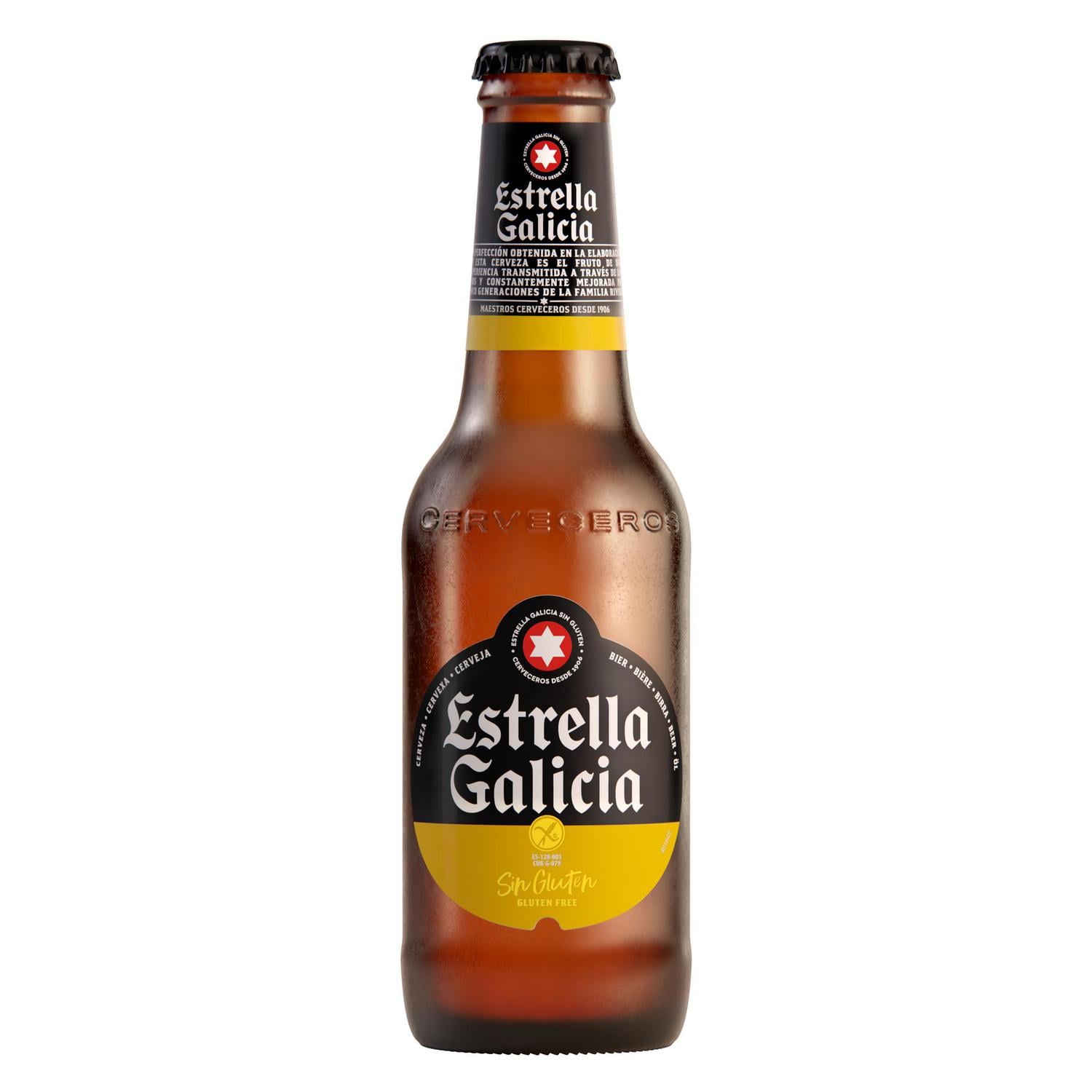Cerveza Estrella Galicia sin gluten pack 6 botellas 25 cl. — otra vista del envase