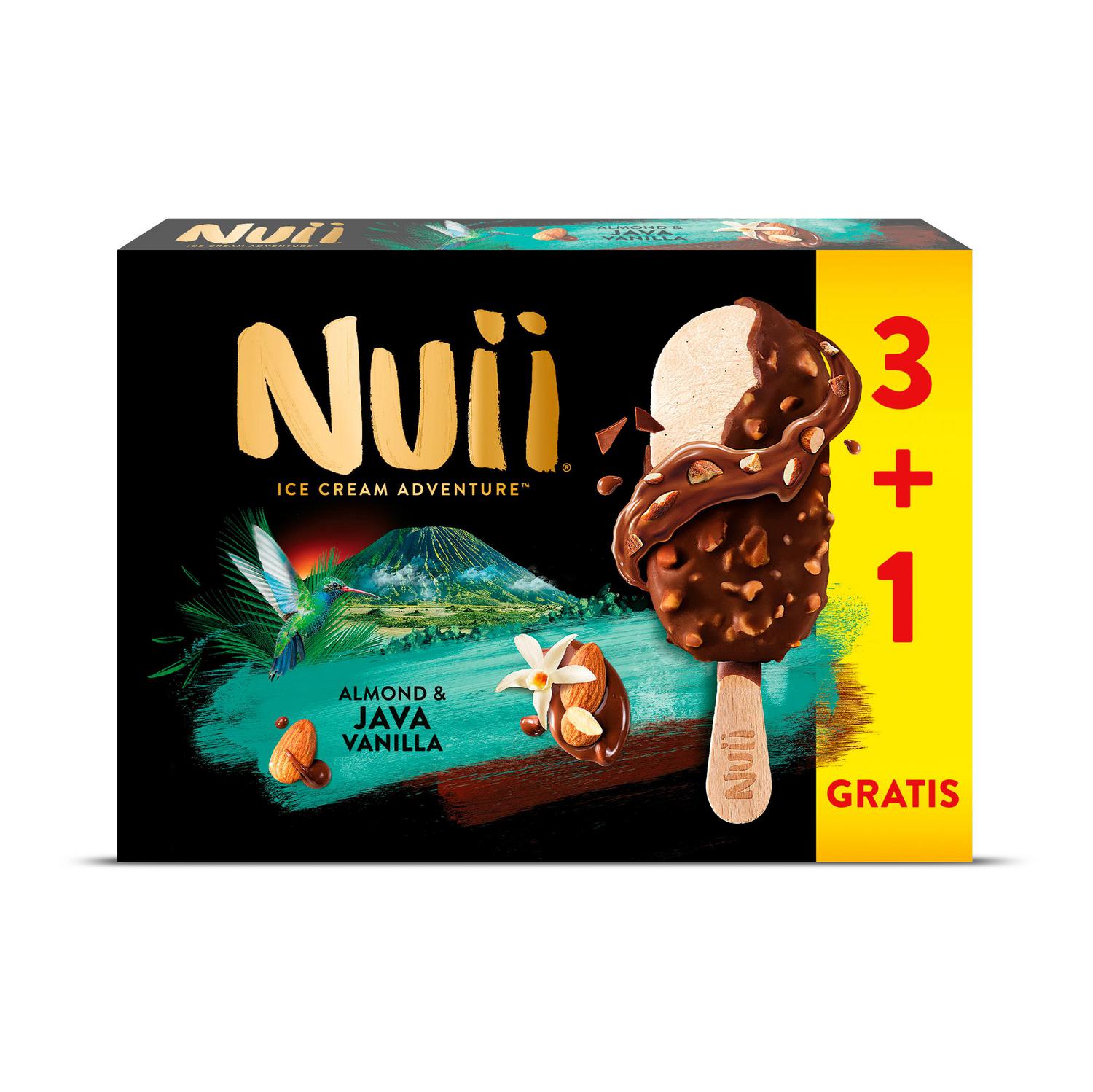 Helado Bombón almendrado con vainilla de Java Nuii sin gluten 4 ud. — otra vista del envase