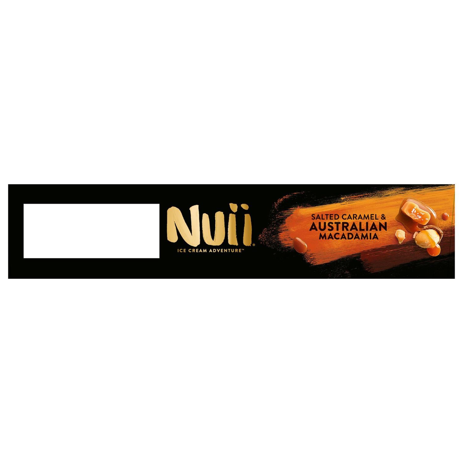 Helado Bombón de caramelo y nueces de Macadamia Australianas Nuii sin gluten 4 ud. — otra vista del envase