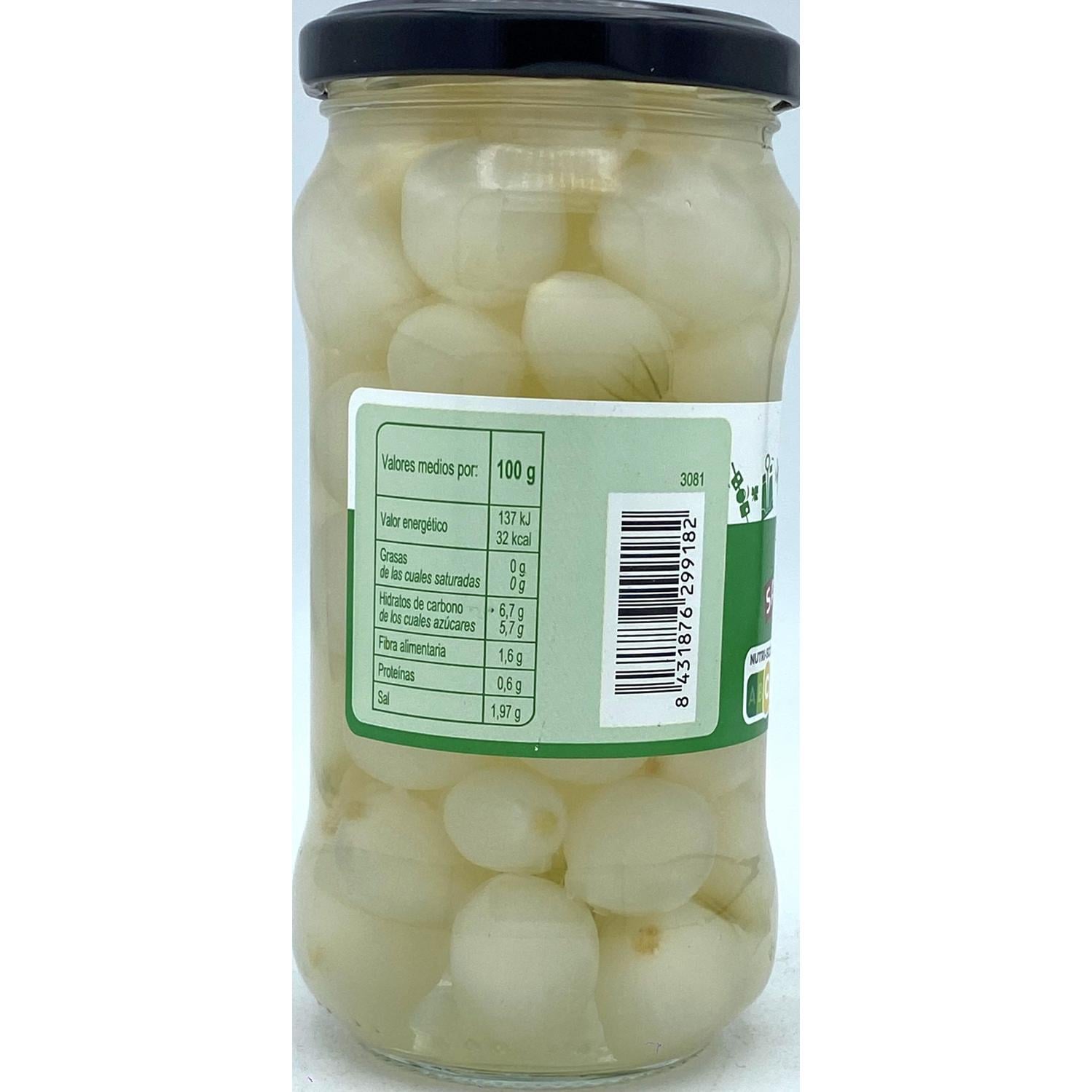 Cebollitas sabor anchoa Classic Carrefour sin gluten 190 g. — otra vista del envase