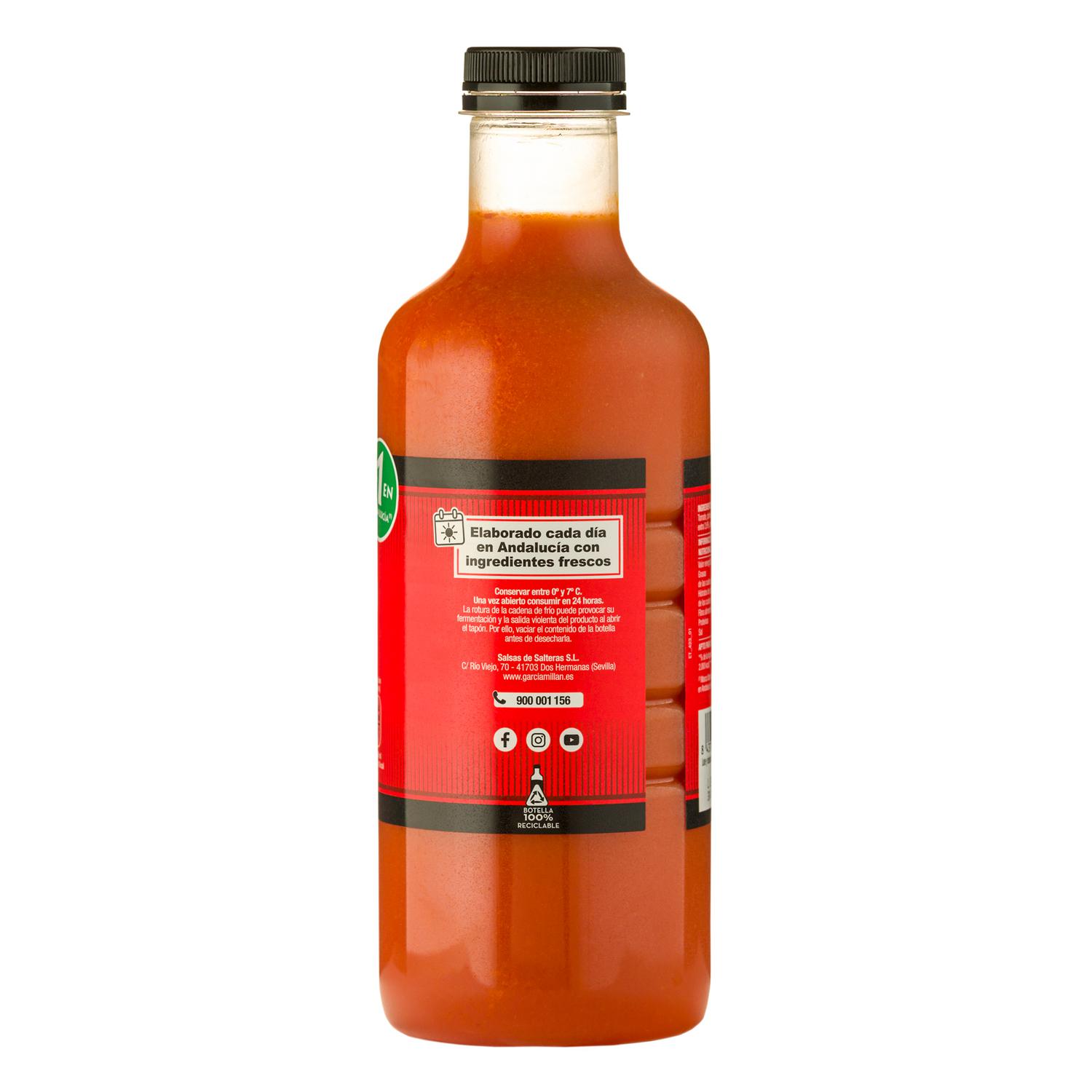 Gazpacho fresco receta mediterránea García Millán sin gluten 1 l. — otra vista del envase