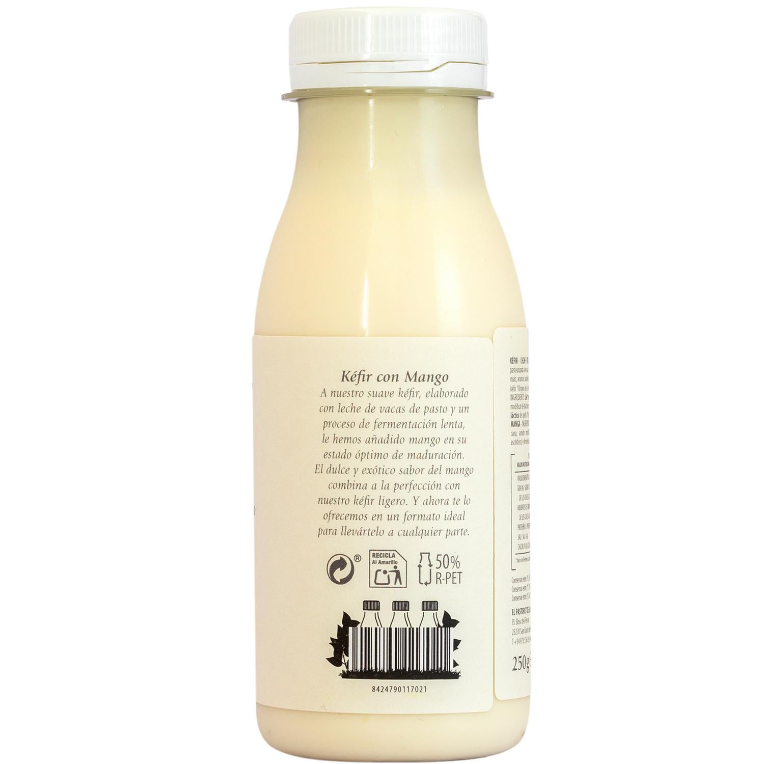 Kéfir sabor mango Pastoret sin gluten 250 g. — otra vista del envase