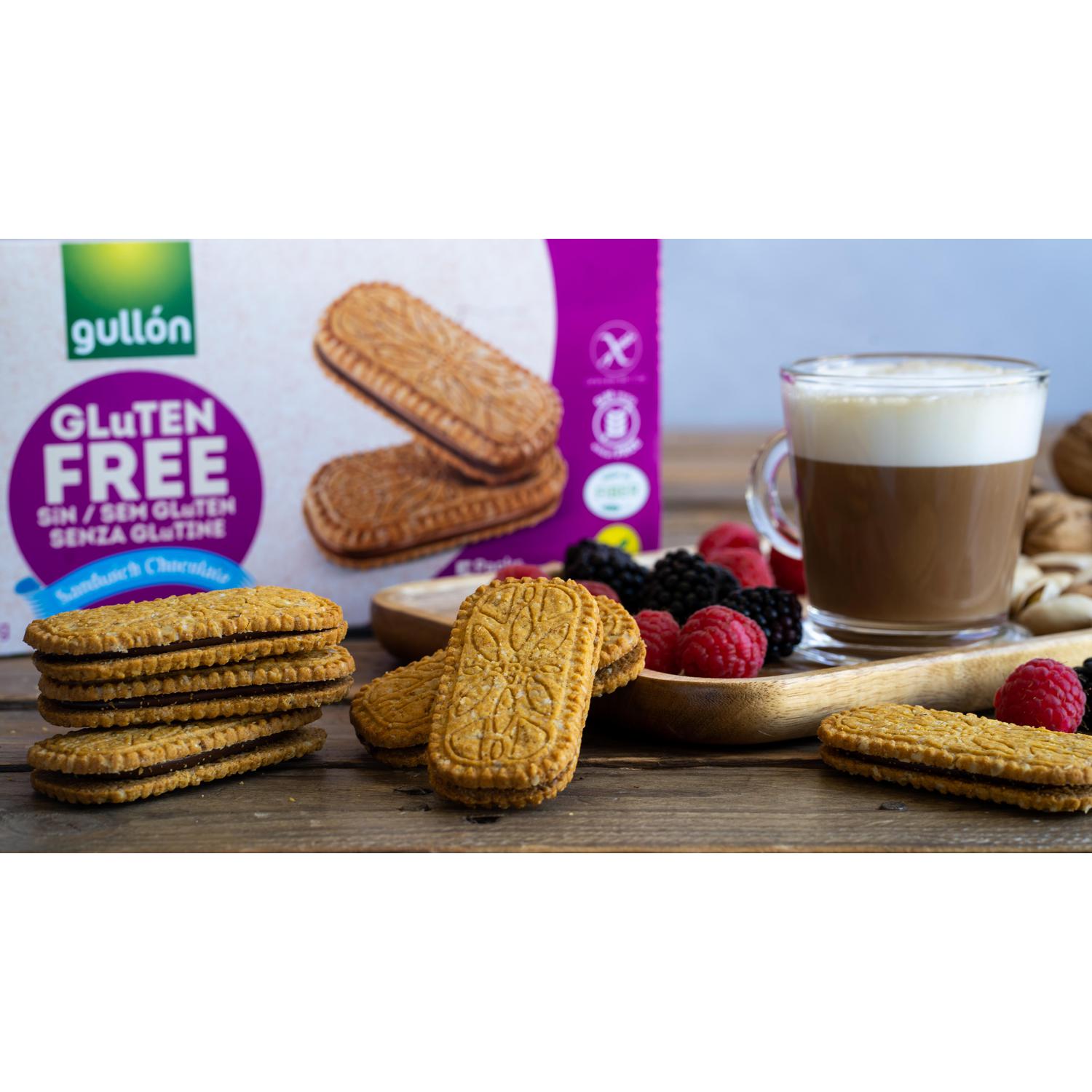 Galleta rellena de crema de chocolate Gullón sin gluten 225 g. — otra vista del envase
