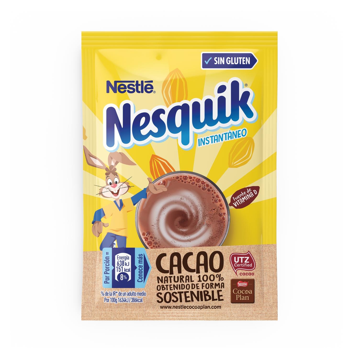 Cacao Soluble Instantáneo en Sobres Nesquik sin gluten 25 ud. — otra vista del envase