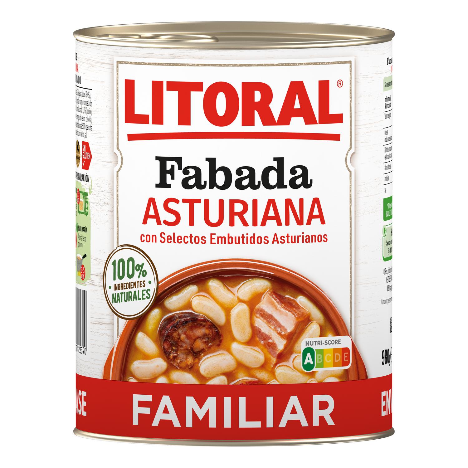 Fabada Asturiana Litoral sin gluten 980 g. — otra vista del envase