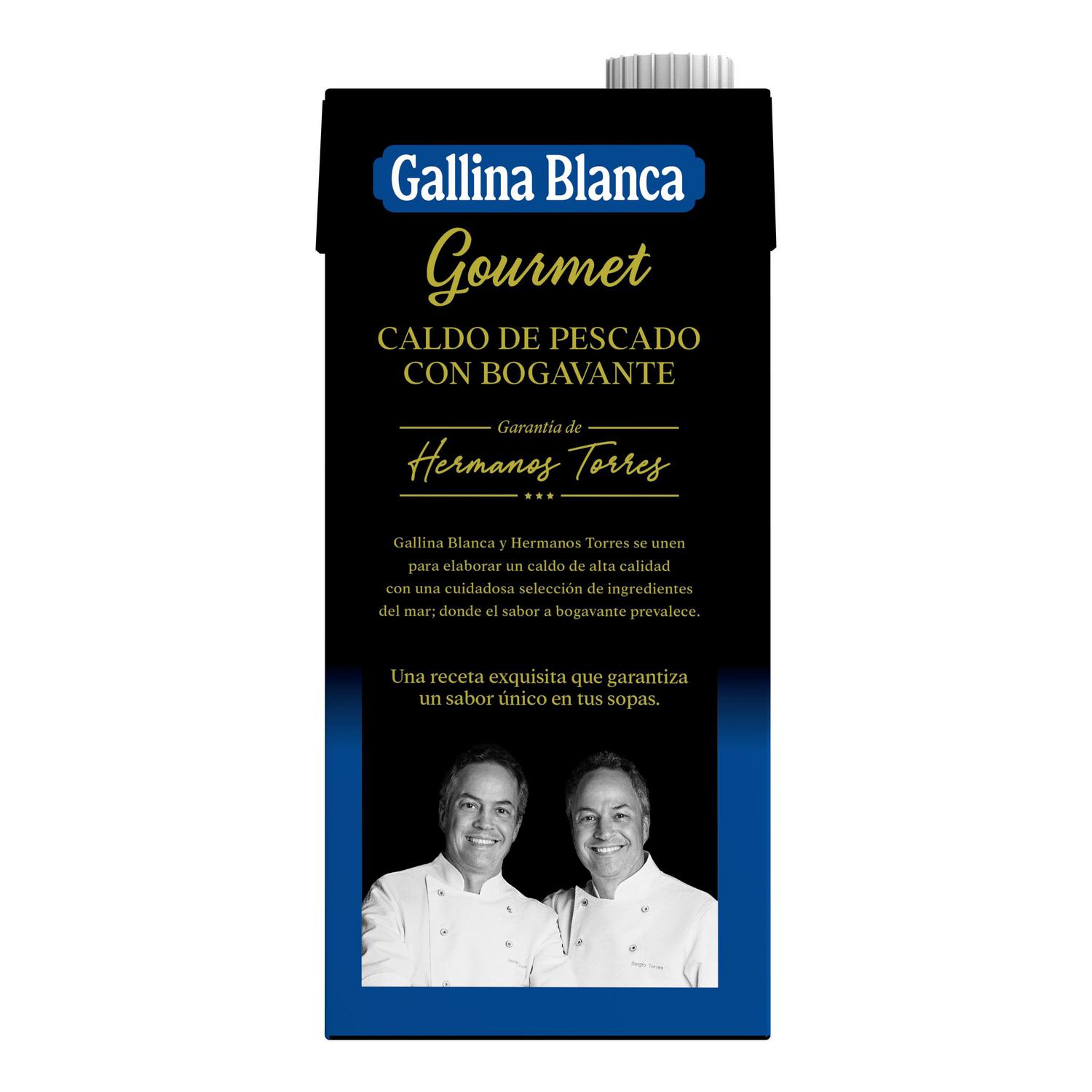 Caldo de pescado y bogavante Gallina Blanca sin gluten 1 l. — otra vista del envase