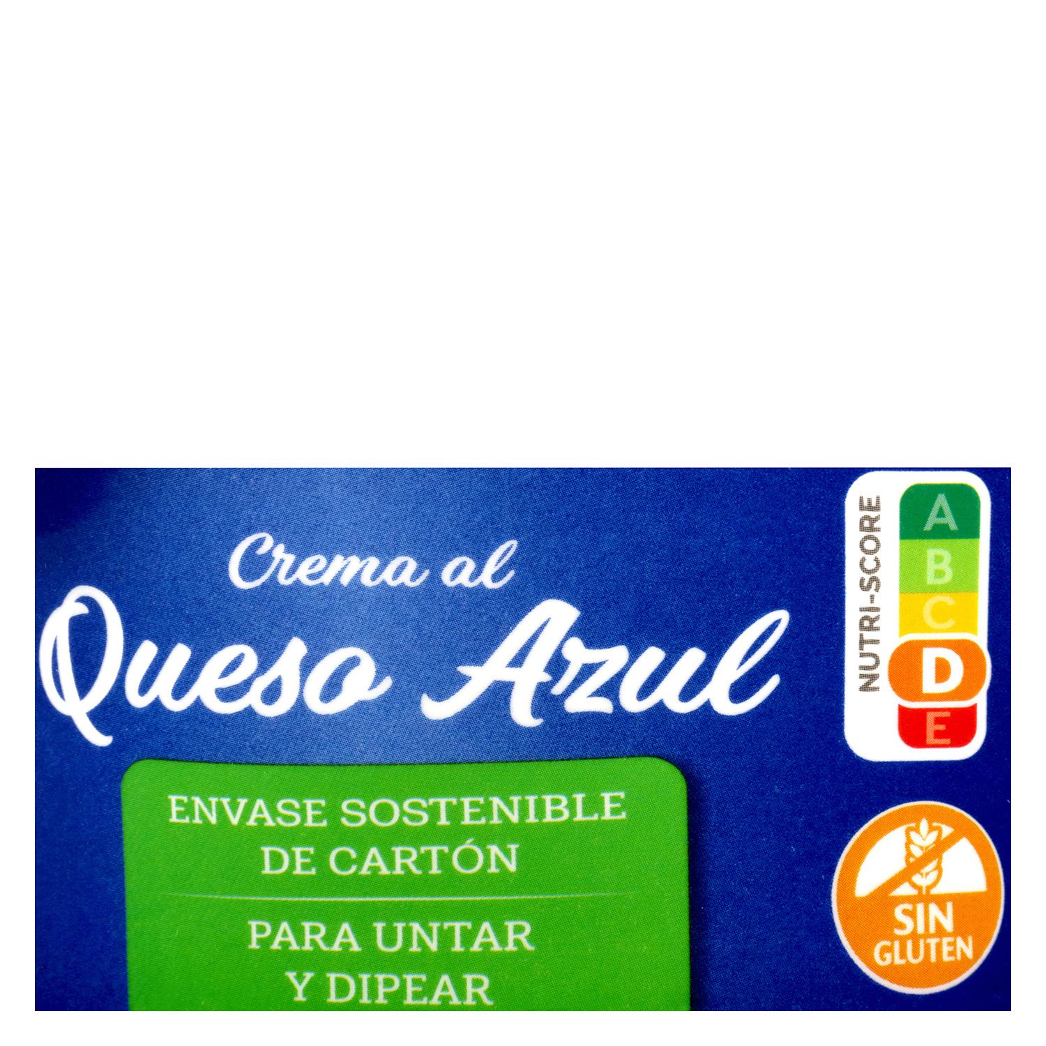 Crema de queso azul Carrefour sin gluten 125 g. — otra vista del envase