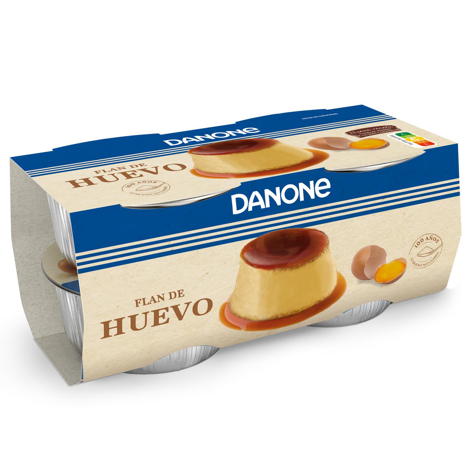 Flan de huevo Danone sin gluten pack de 4 unidades de 100 g. — otra vista del envase